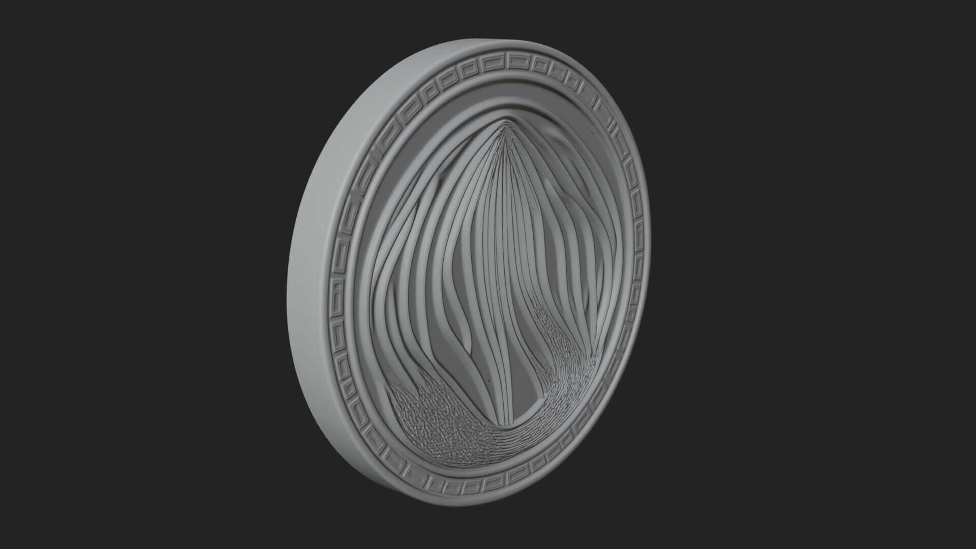 Virgo Zodiac Relief Medallion Pendant Design 8 3D Print Mode 3D Model