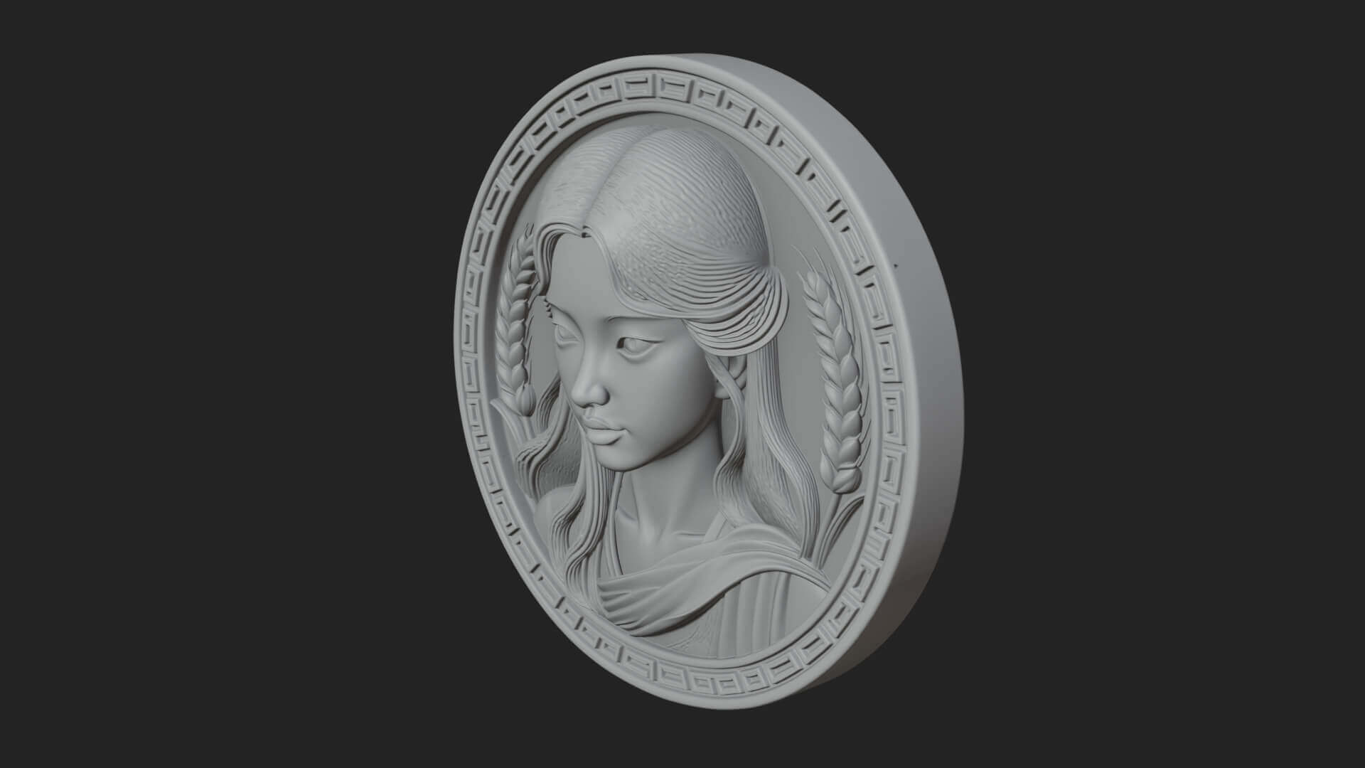 Virgo Zodiac Relief Medallion Pendant Design 8 3D Print Mode 3D Model