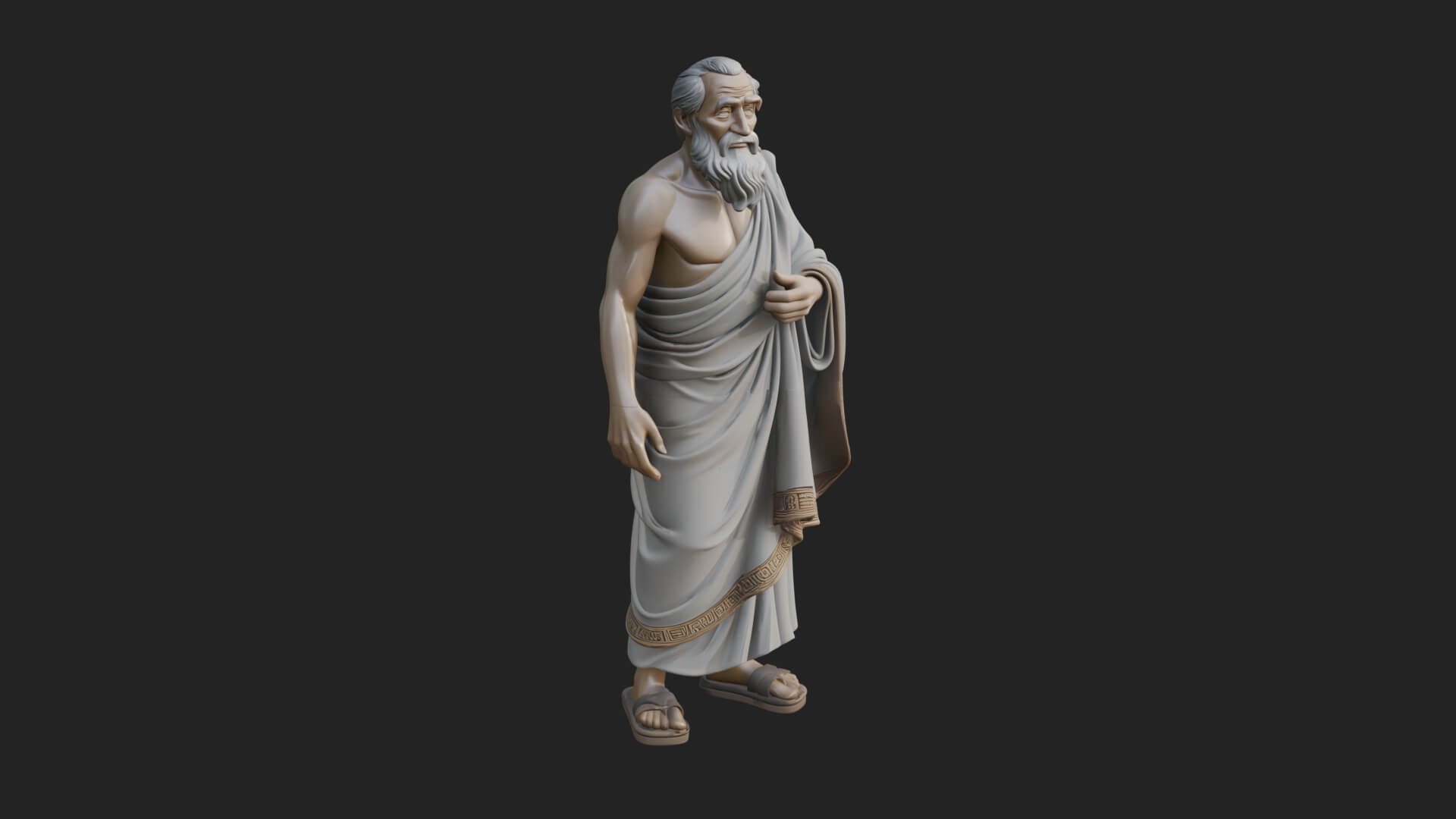 Walking Greek Philosopher Statue Design 3 3D Print Model 3D Model