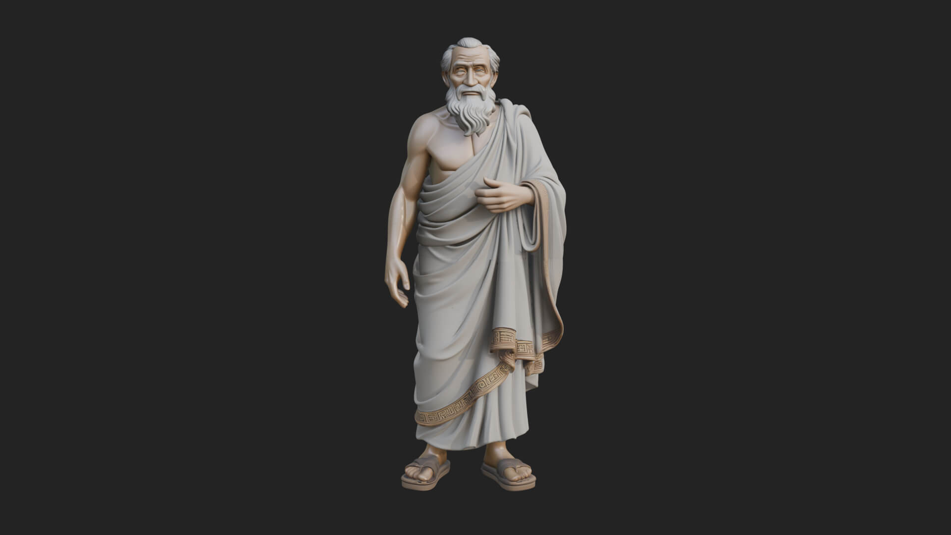 Walking Greek Philosopher Statue Design 3 3D Print Model 3D Model