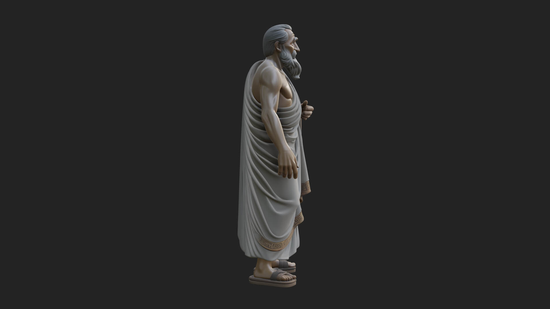 Walking Greek Philosopher Statue Design 3 3D Print Model 3D Model