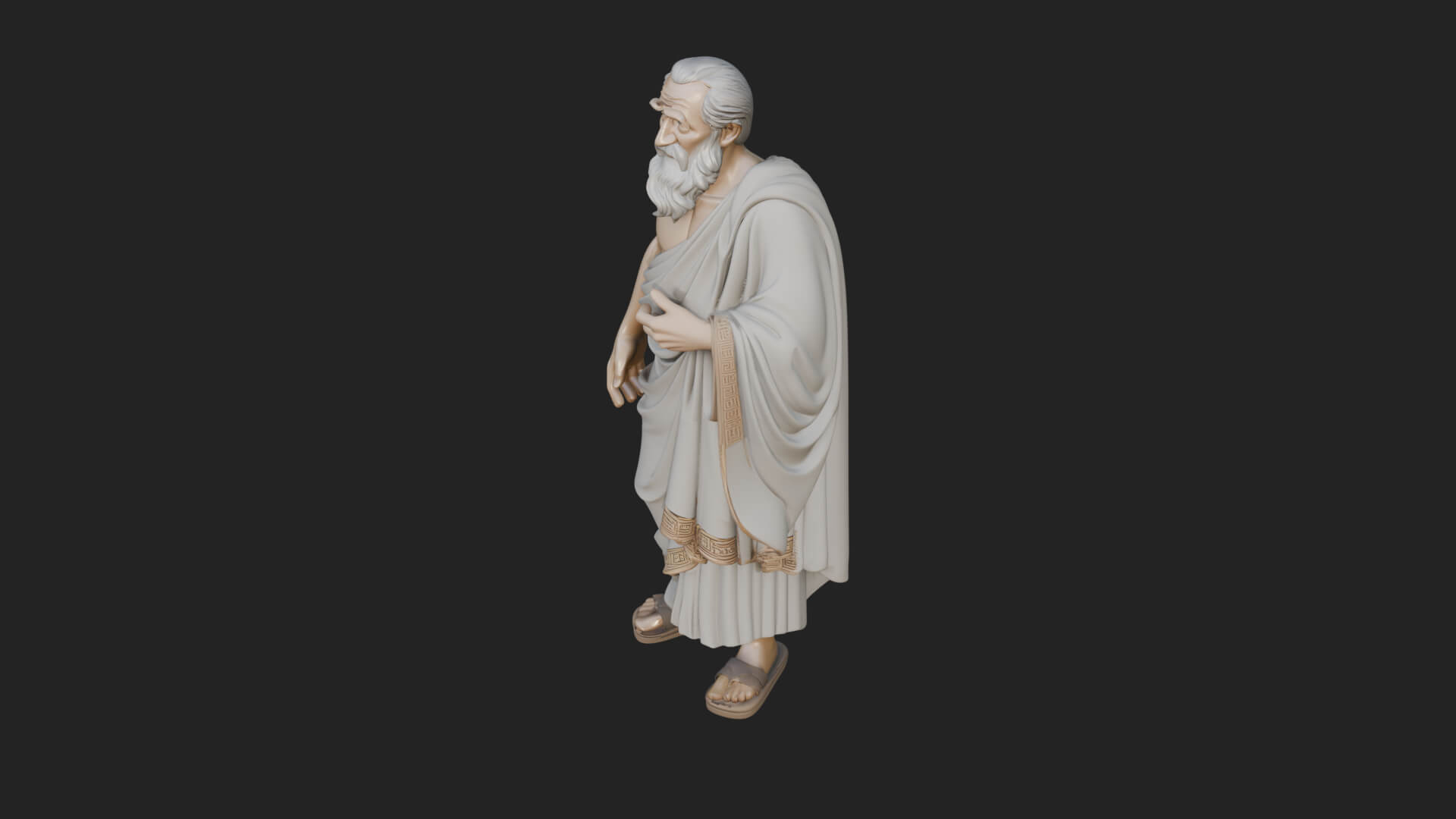 Walking Greek Philosopher Statue Design 3 3D Print Model 3D Model