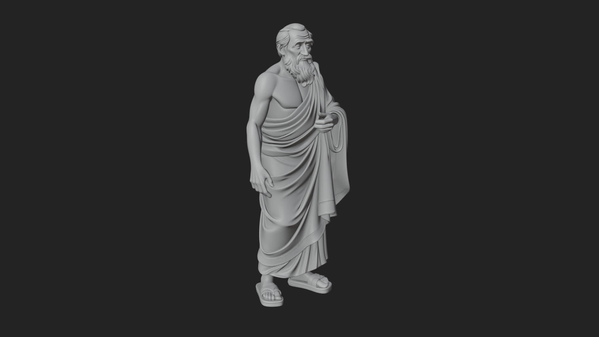 Walking Greek Philosopher Statue Design 3 3D Print Model 3D Model