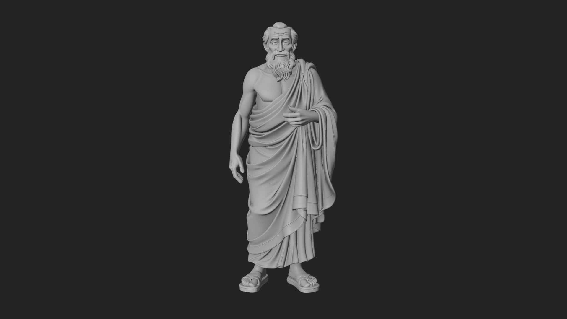 Walking Greek Philosopher Statue Design 3 3D Print Model 3D Model
