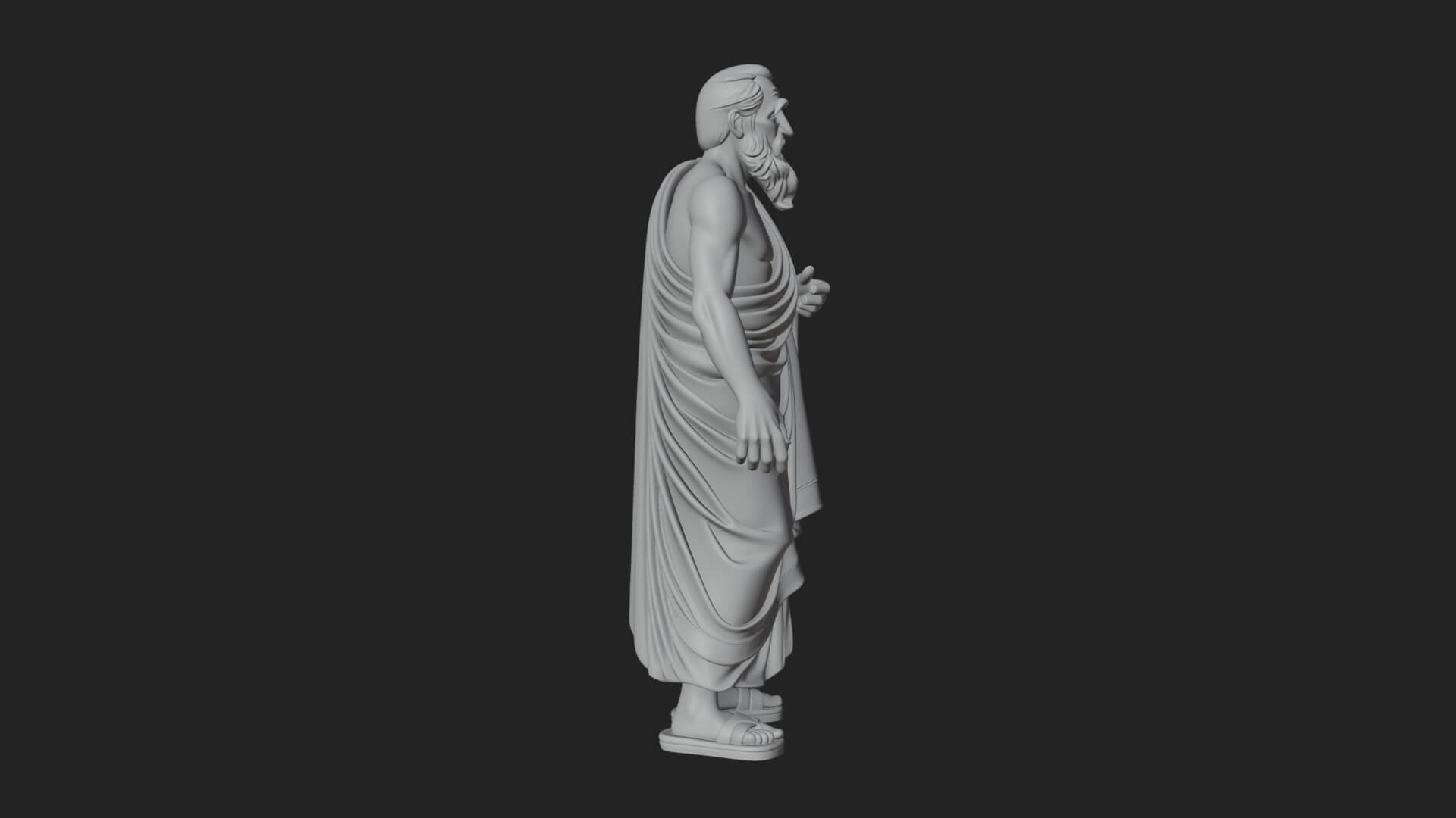 Walking Greek Philosopher Statue Design 3 3D Print Model 3D Model