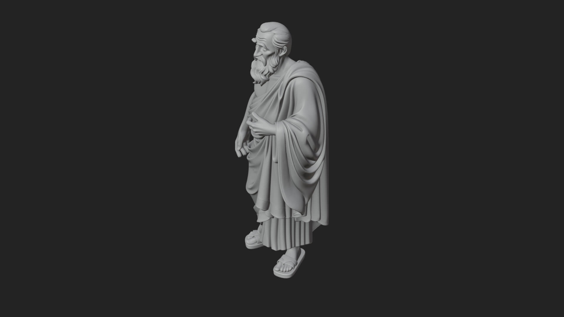 Walking Greek Philosopher Statue Design 3 3D Print Model 3D Model