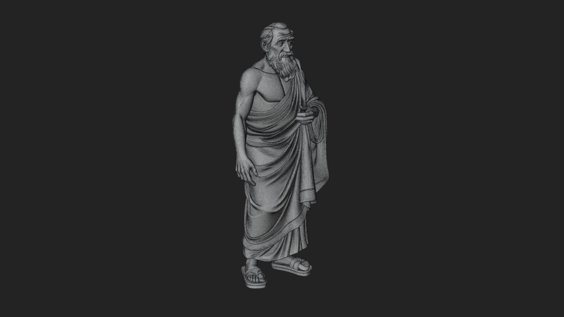 Walking Greek Philosopher Statue Design 3 3D Print Model 3D Model