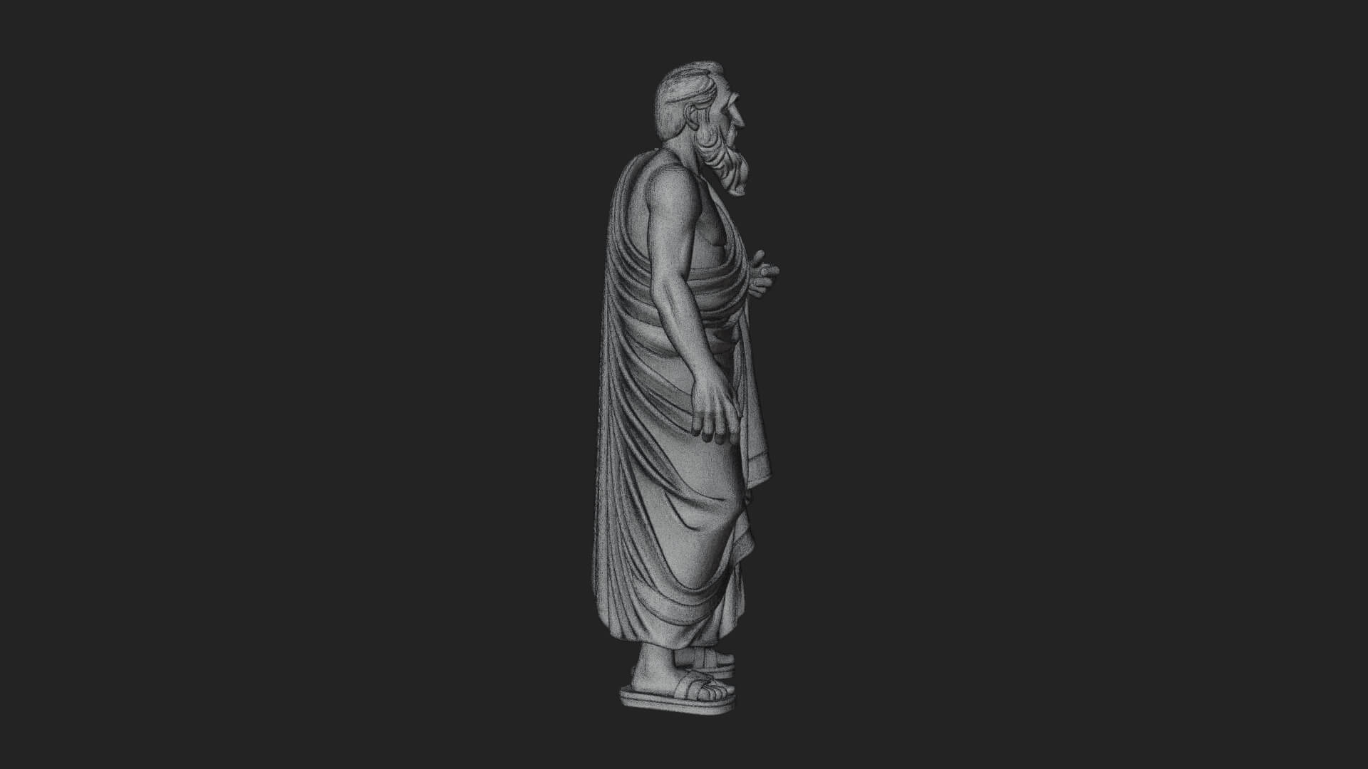 Walking Greek Philosopher Statue Design 3 3D Print Model 3D Model