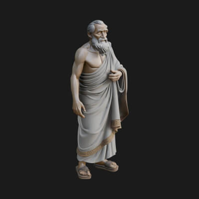 Walking Greek Philosopher Statue Design 3 3D Print Model