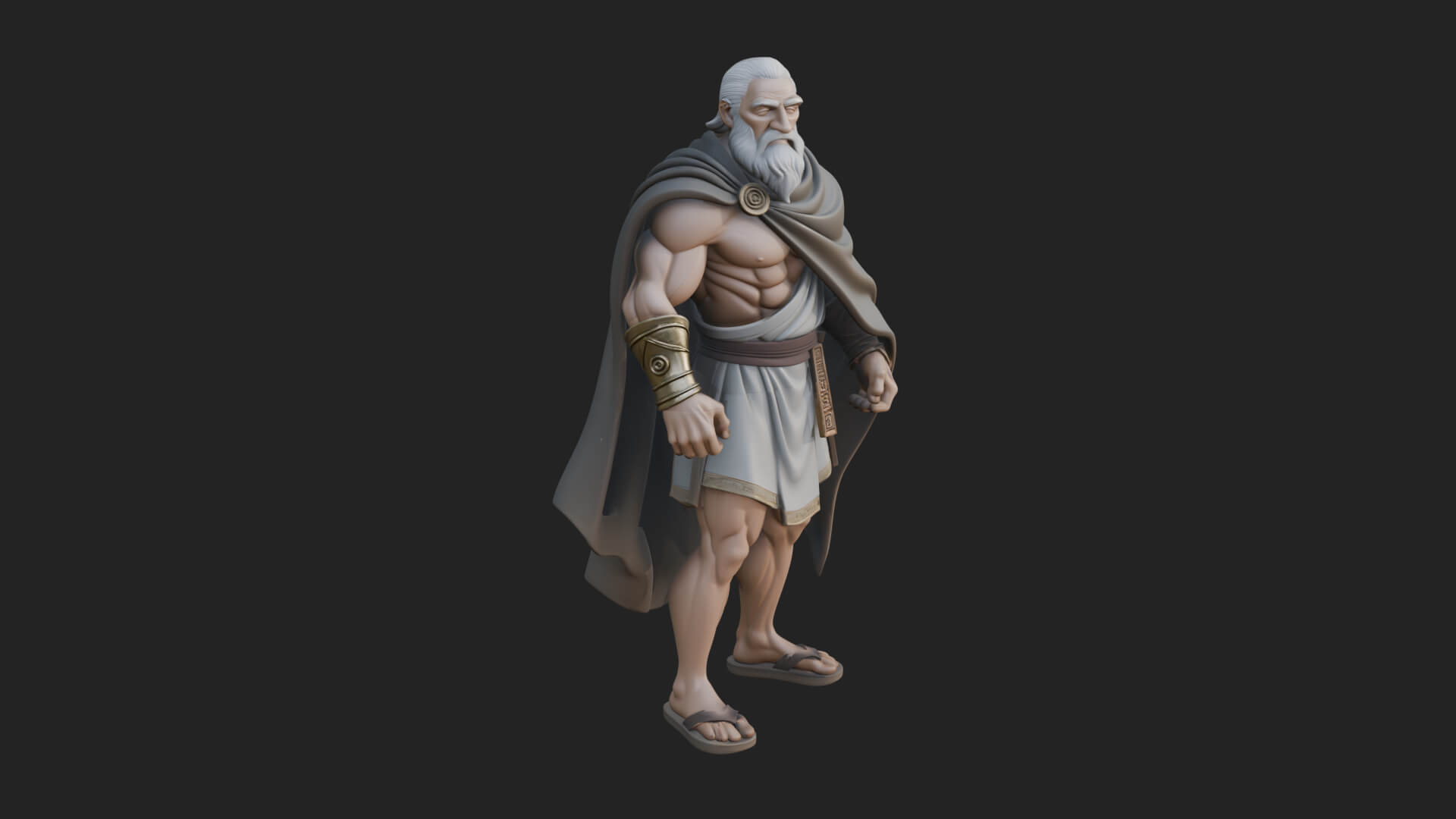 Walking Greek Philosopher Statue Design 4 3D Print Model 3D Model