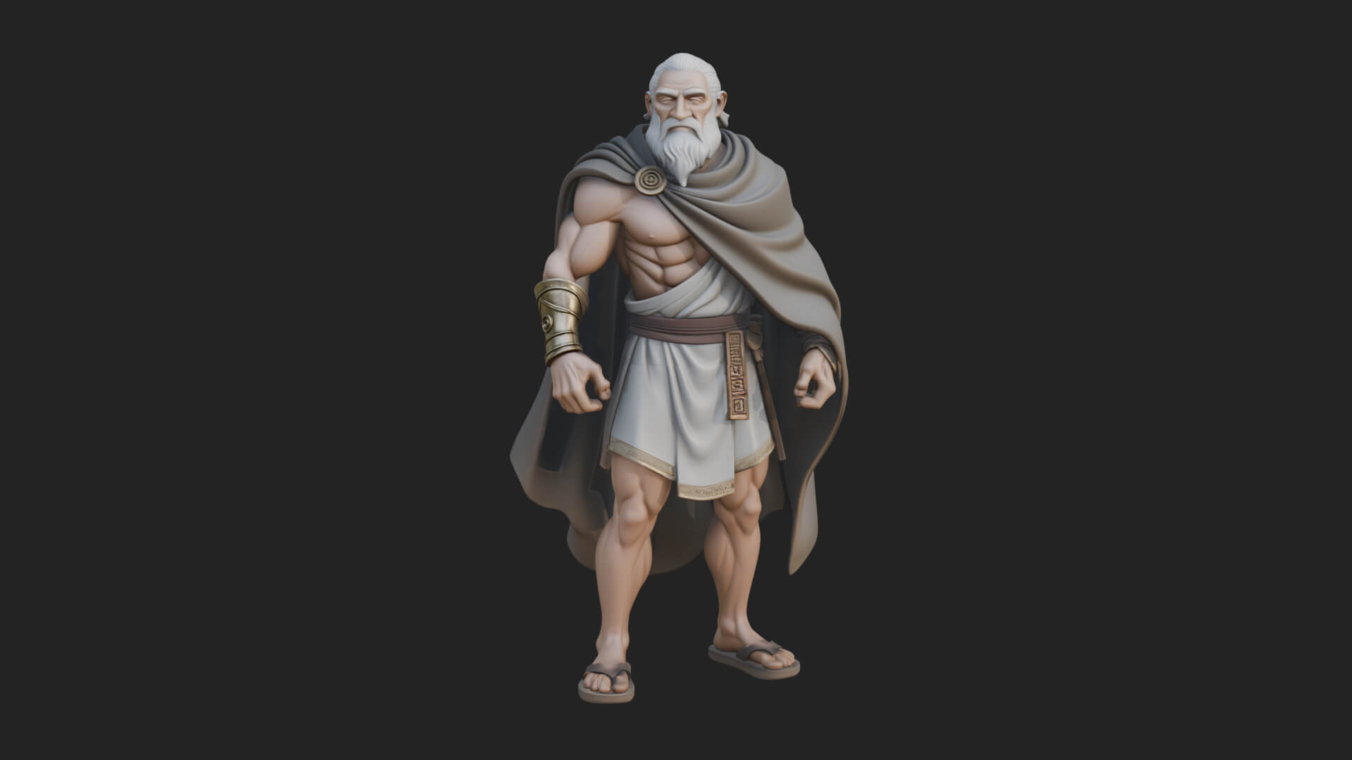 Walking Greek Philosopher Statue Design 4 3D Print Model 3D Model