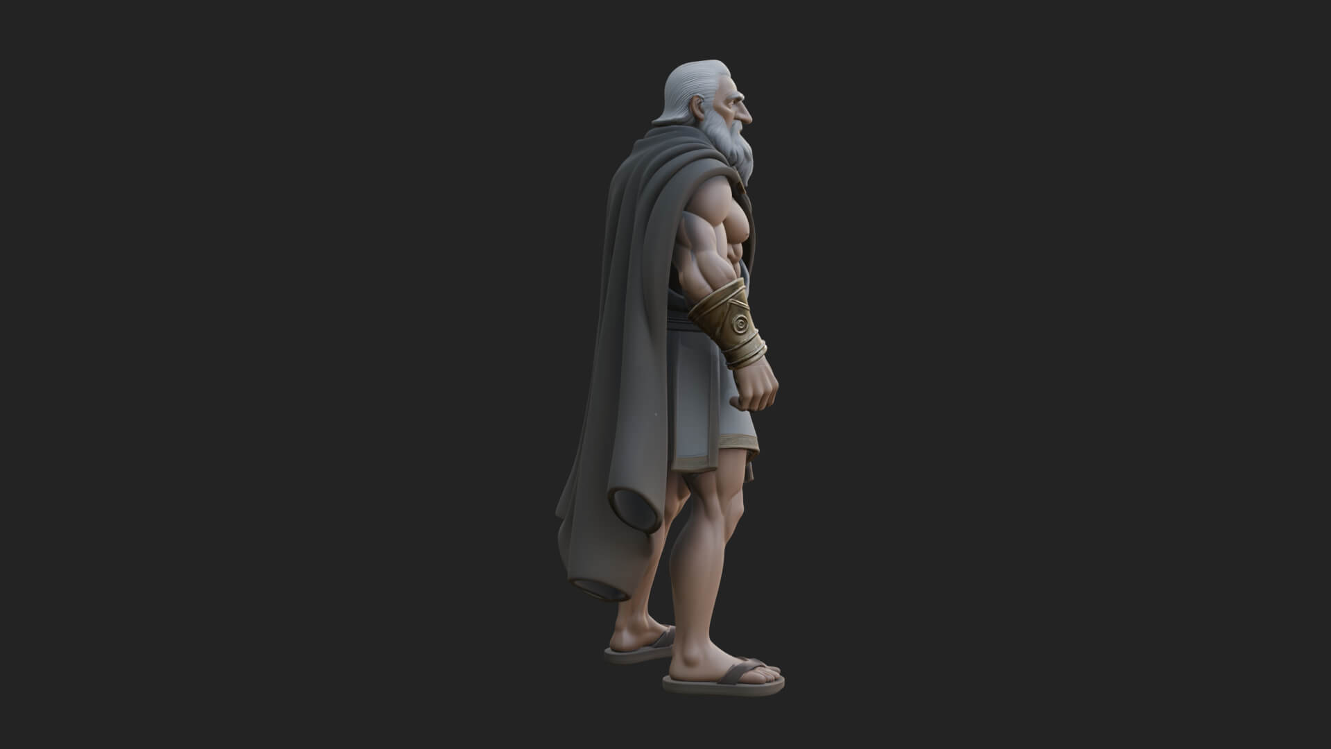 Walking Greek Philosopher Statue Design 4 3D Print Model 3D Model
