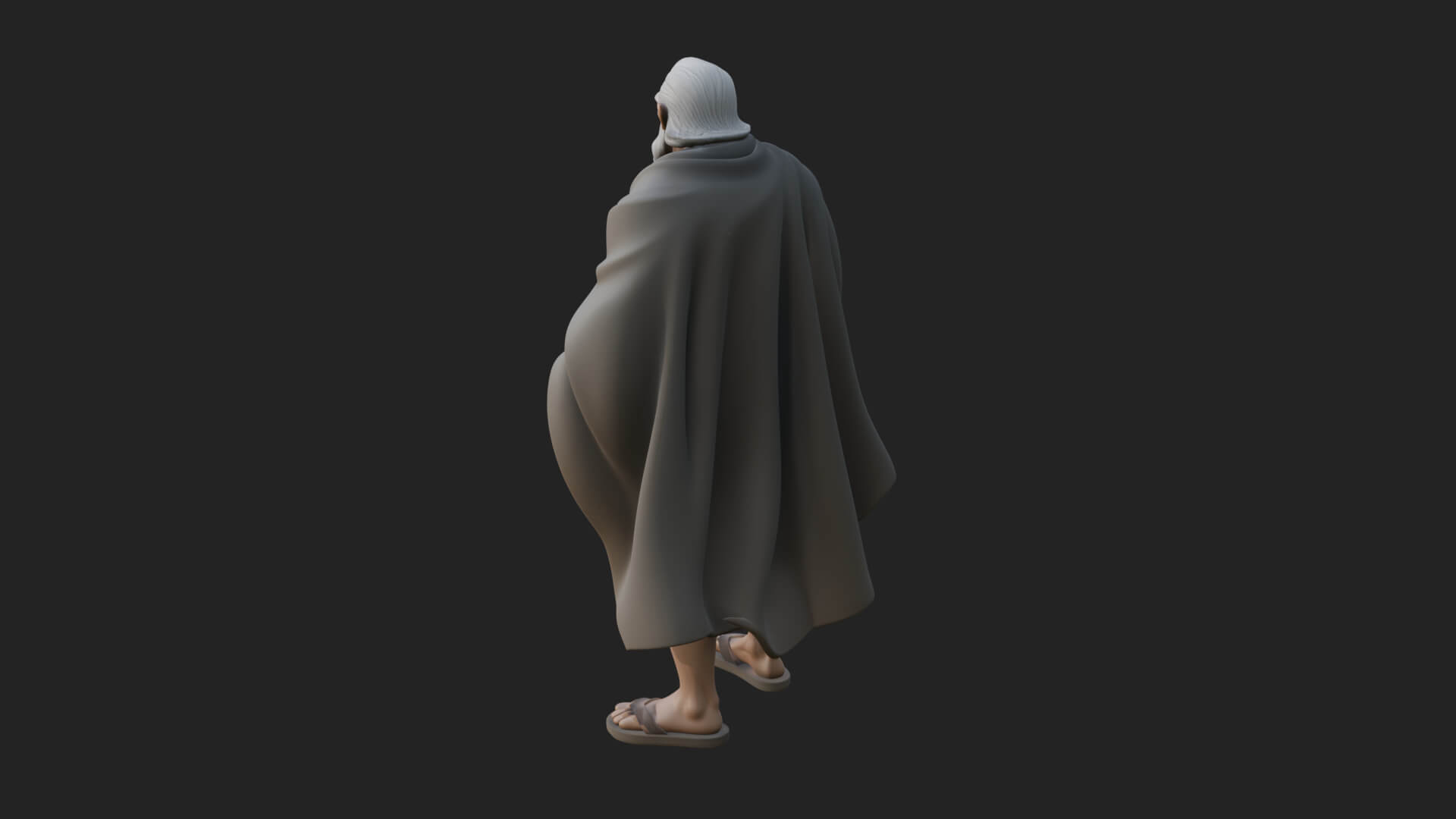 Walking Greek Philosopher Statue Design 4 3D Print Model 3D Model