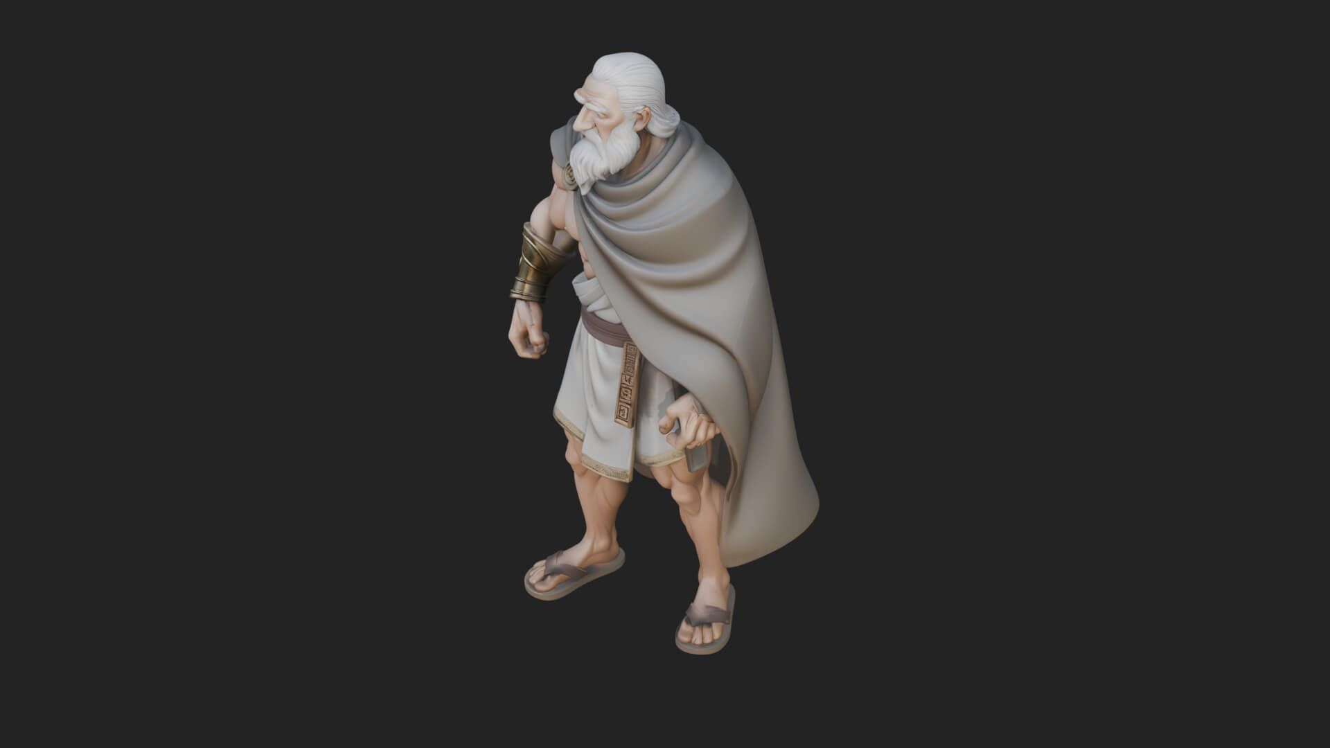 Walking Greek Philosopher Statue Design 4 3D Print Model 3D Model