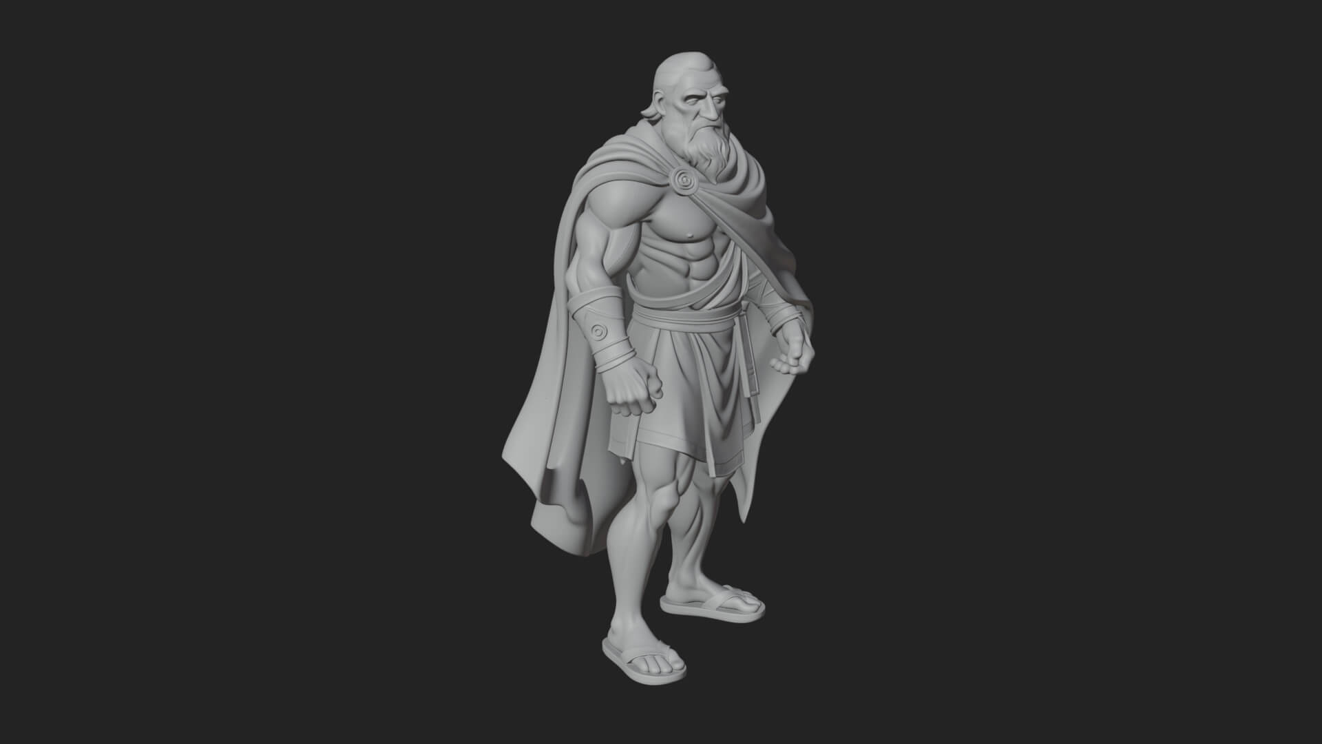 Walking Greek Philosopher Statue Design 4 3D Print Model 3D Model