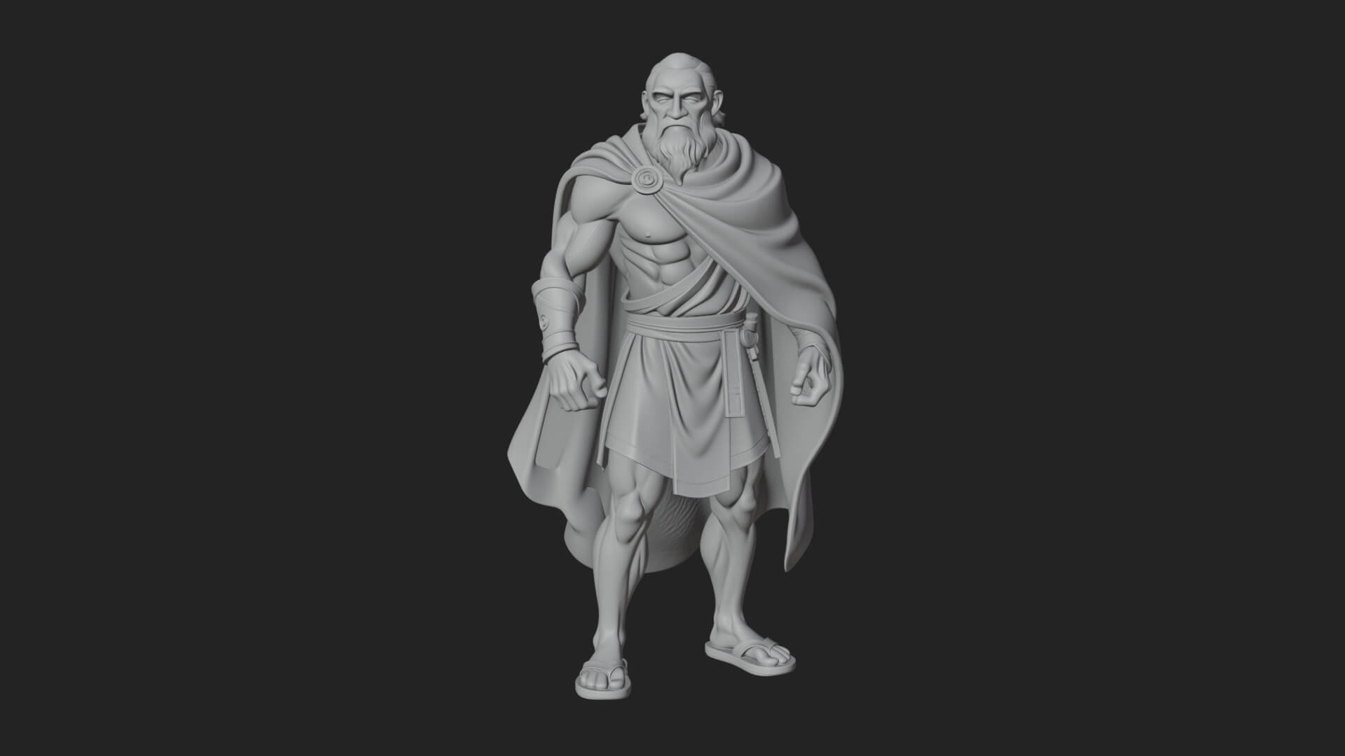 Walking Greek Philosopher Statue Design 4 3D Print Model 3D Model