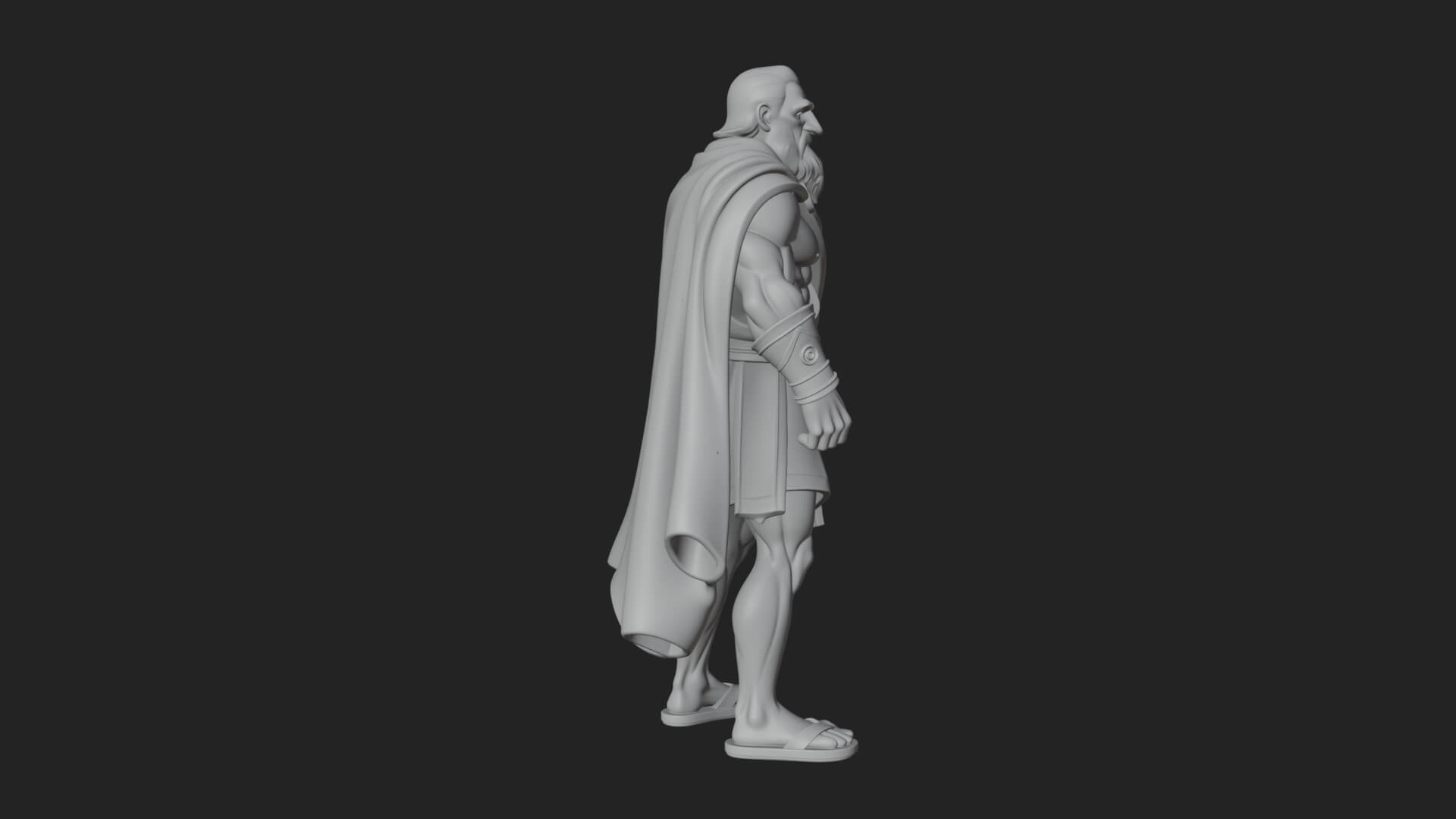 Walking Greek Philosopher Statue Design 4 3D Print Model 3D Model
