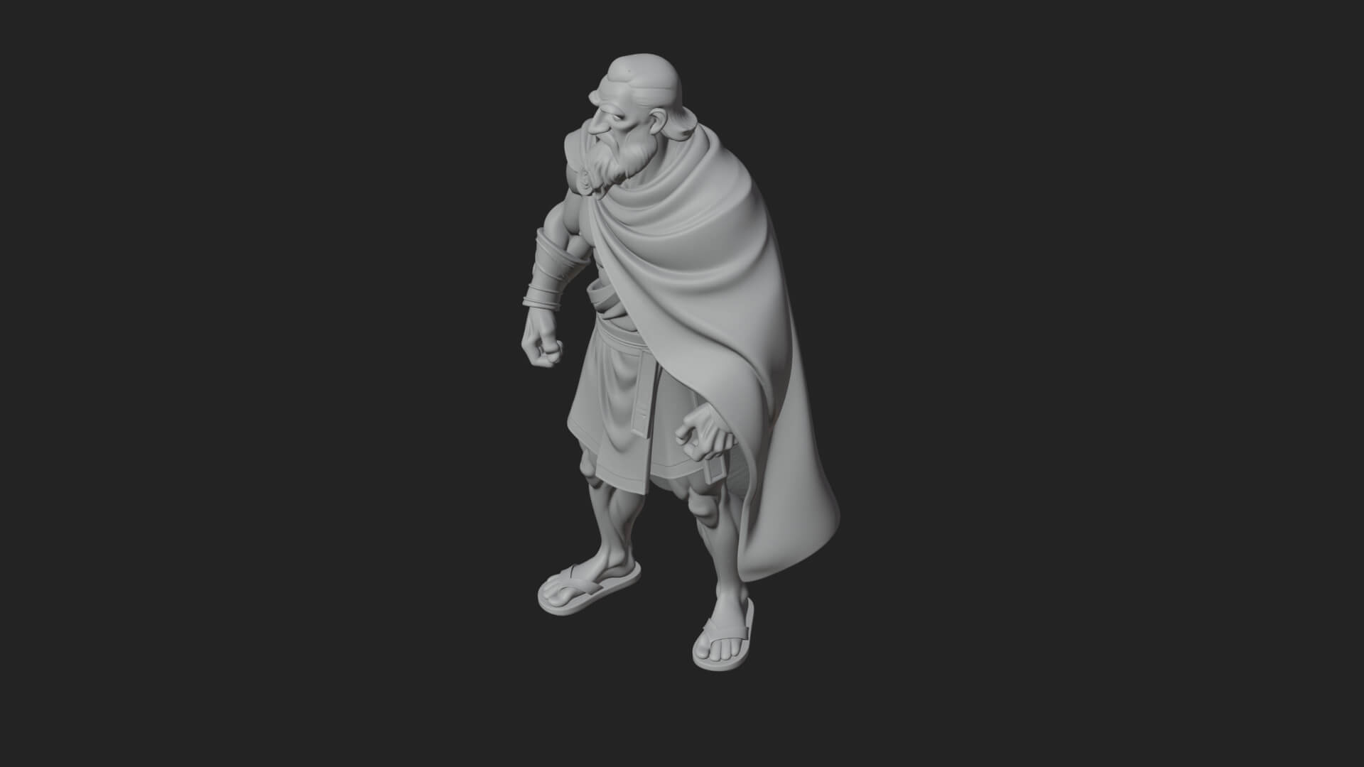 Walking Greek Philosopher Statue Design 4 3D Print Model 3D Model