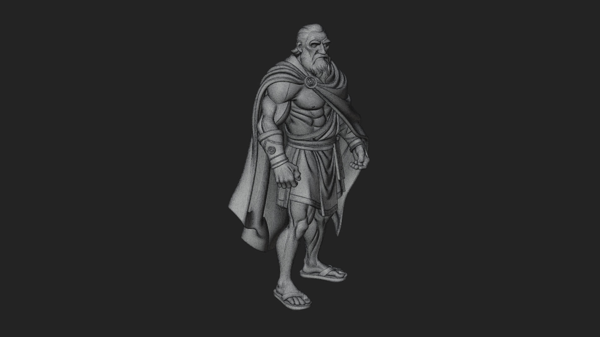 Walking Greek Philosopher Statue Design 4 3D Print Model 3D Model