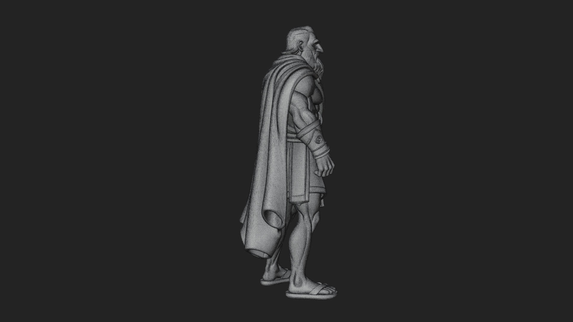 Walking Greek Philosopher Statue Design 4 3D Print Model 3D Model