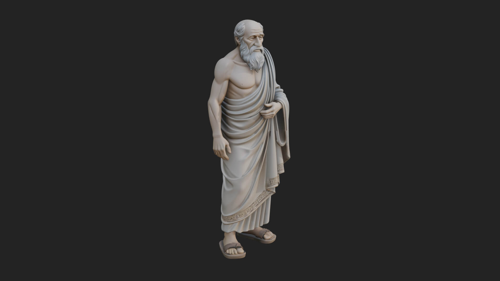 Walking Greek Philosopher Statue Design 5 3D Print Model 3D Model
