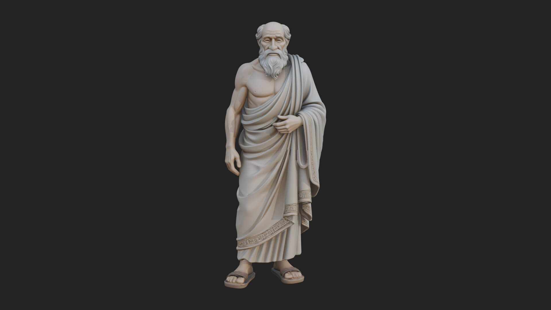 Walking Greek Philosopher Statue Design 5 3D Print Model 3D Model