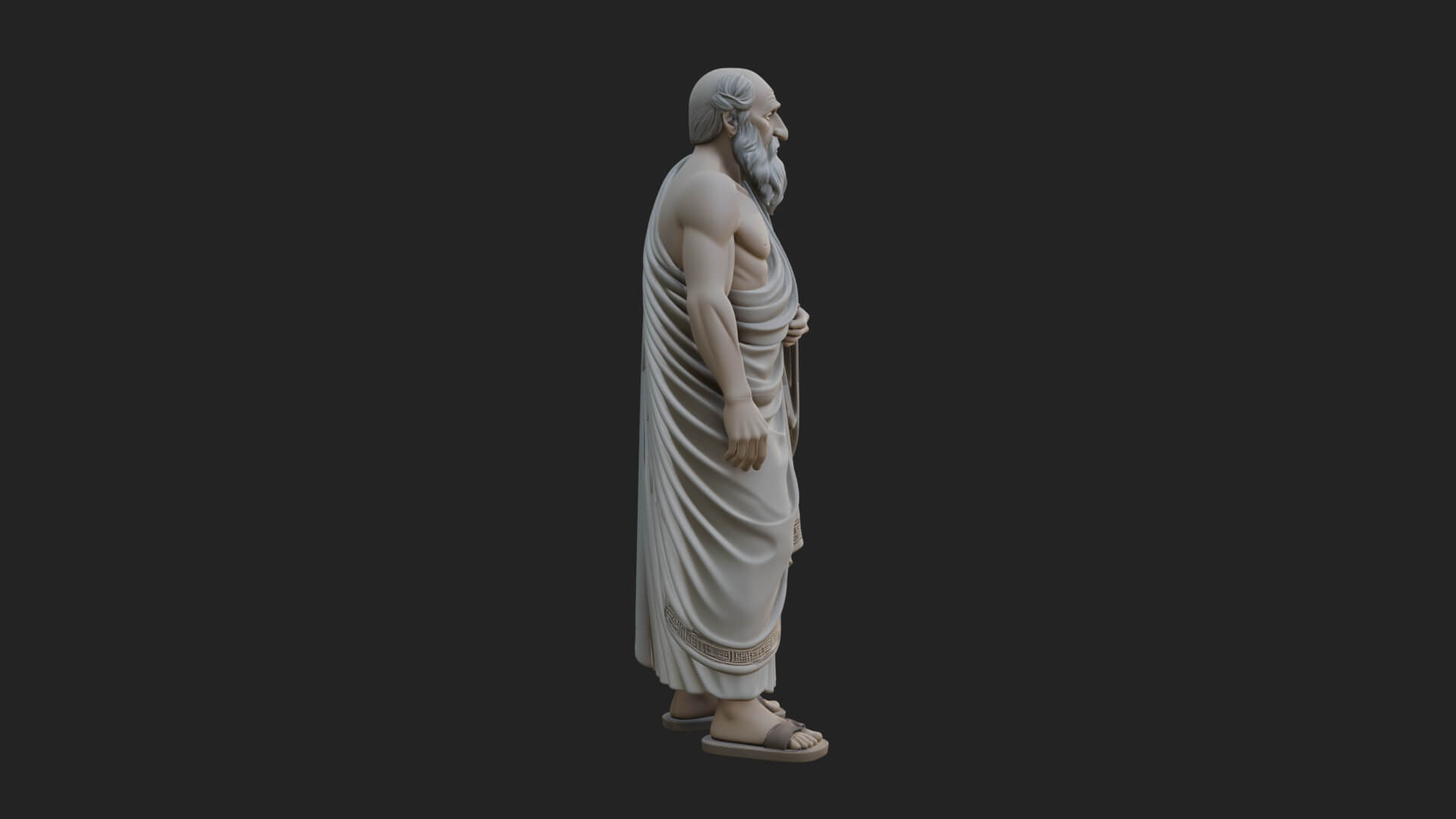 Walking Greek Philosopher Statue Design 5 3D Print Model 3D Model
