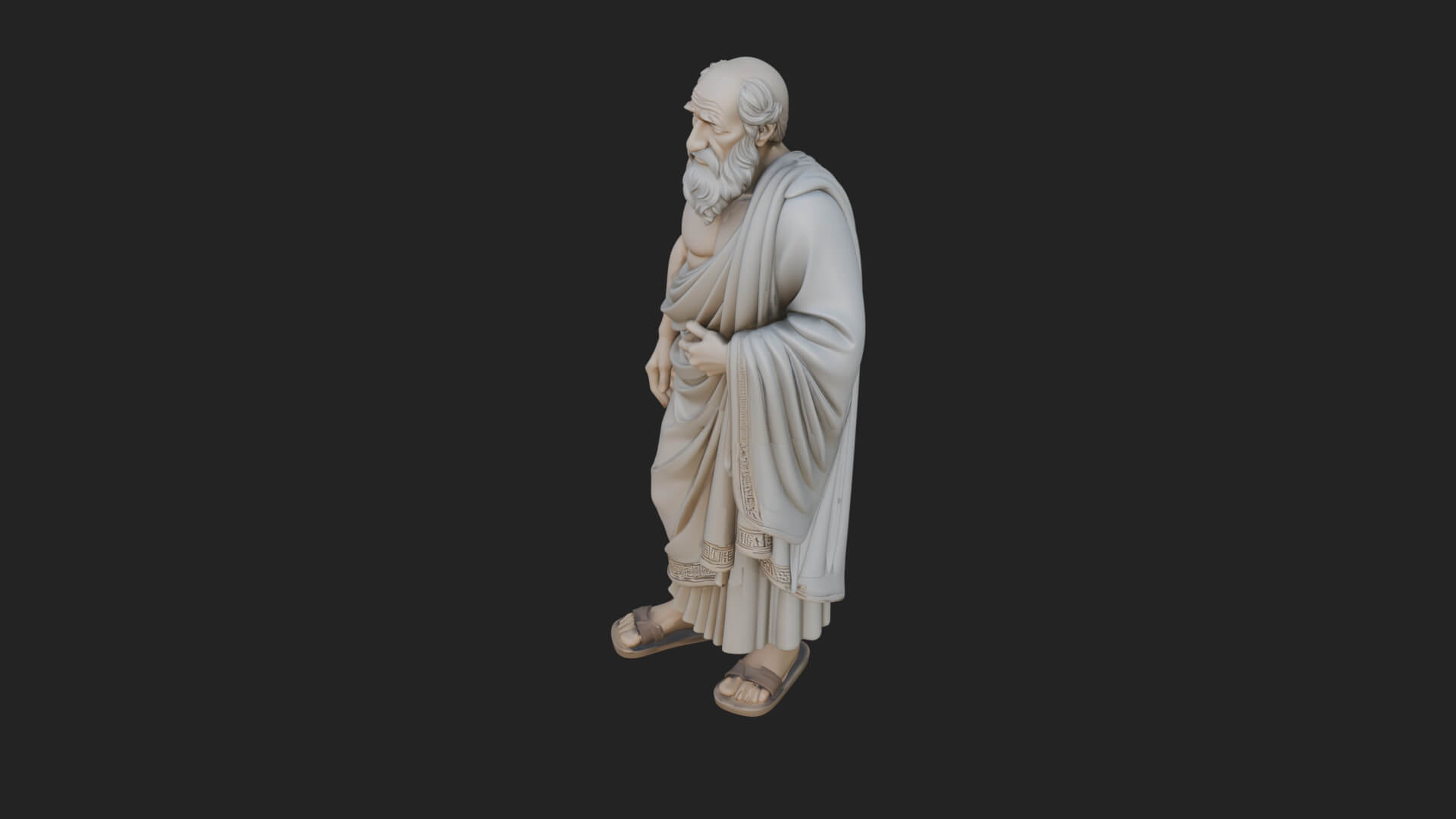 Walking Greek Philosopher Statue Design 5 3D Print Model 3D Model