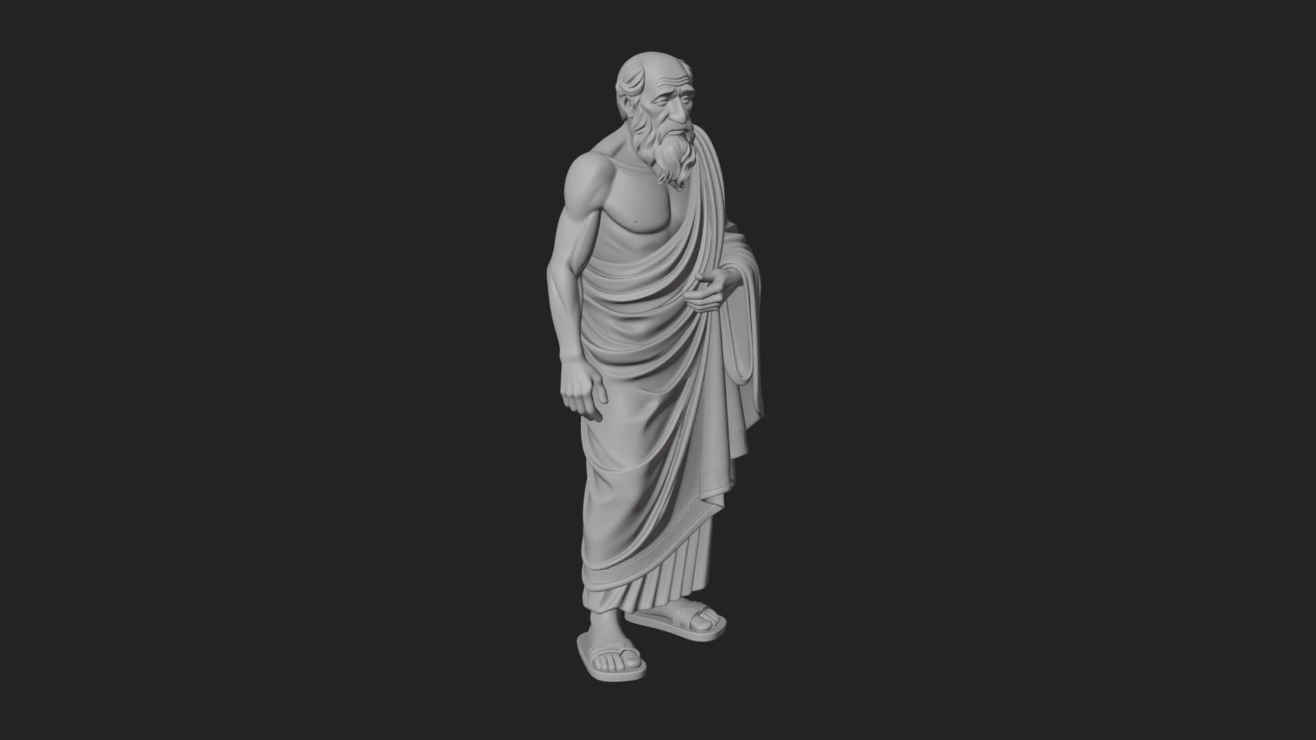 Walking Greek Philosopher Statue Design 5 3D Print Model 3D Model