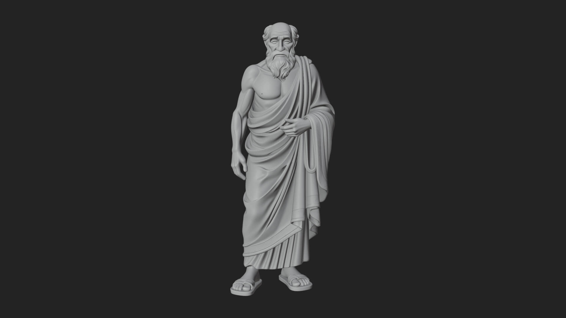 Walking Greek Philosopher Statue Design 5 3D Print Model 3D Model