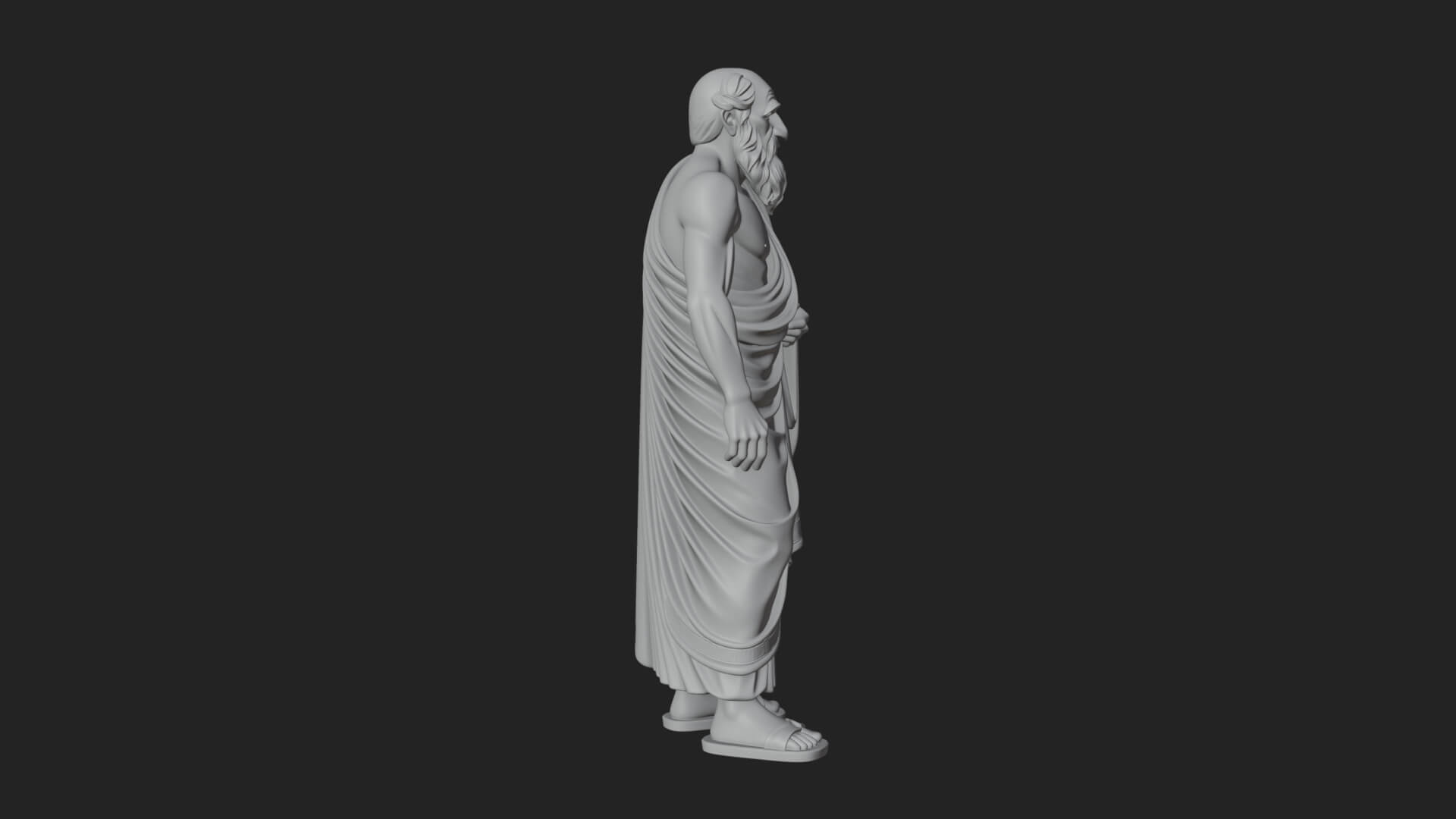 Walking Greek Philosopher Statue Design 5 3D Print Model 3D Model
