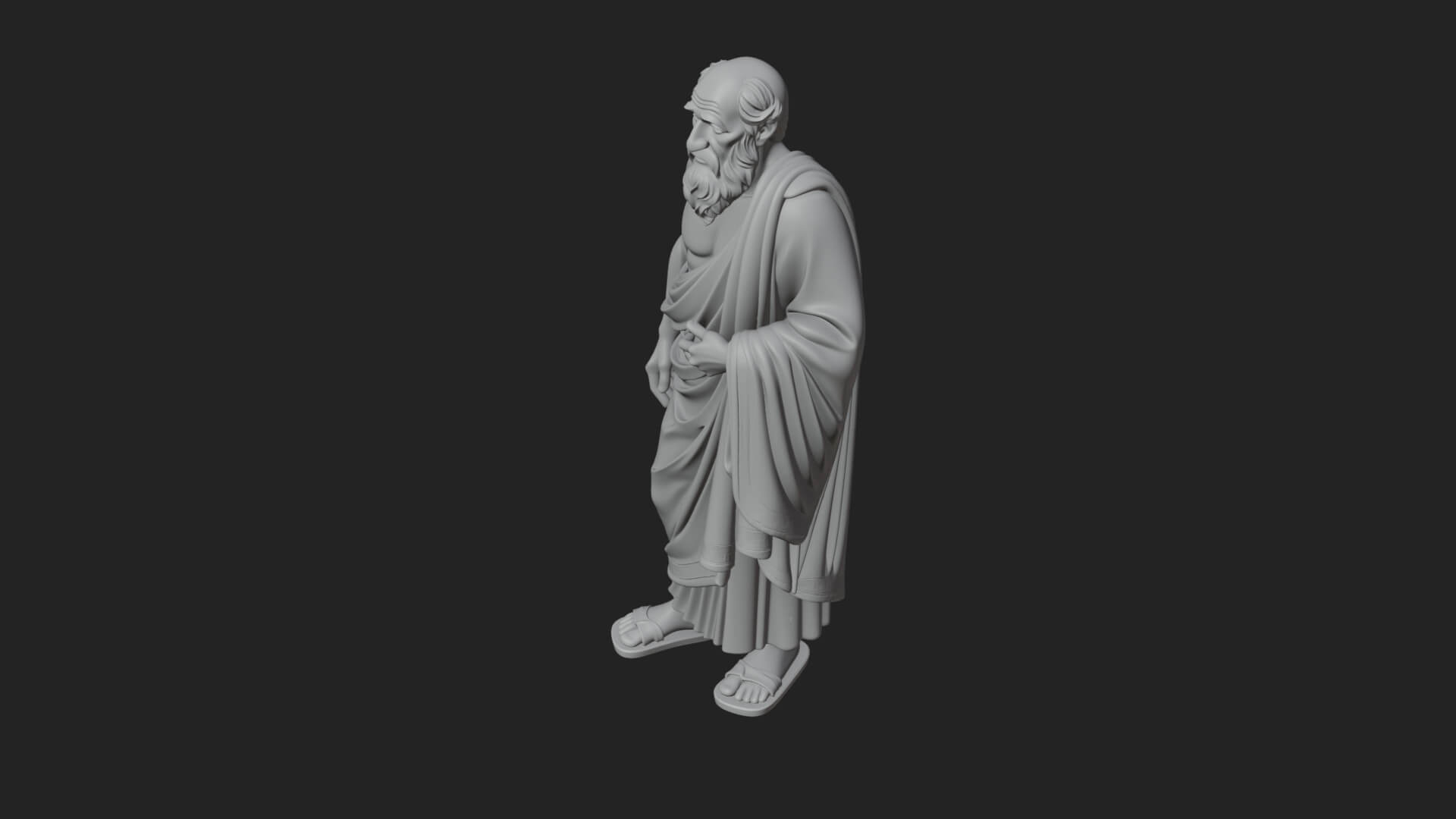 Walking Greek Philosopher Statue Design 5 3D Print Model 3D Model
