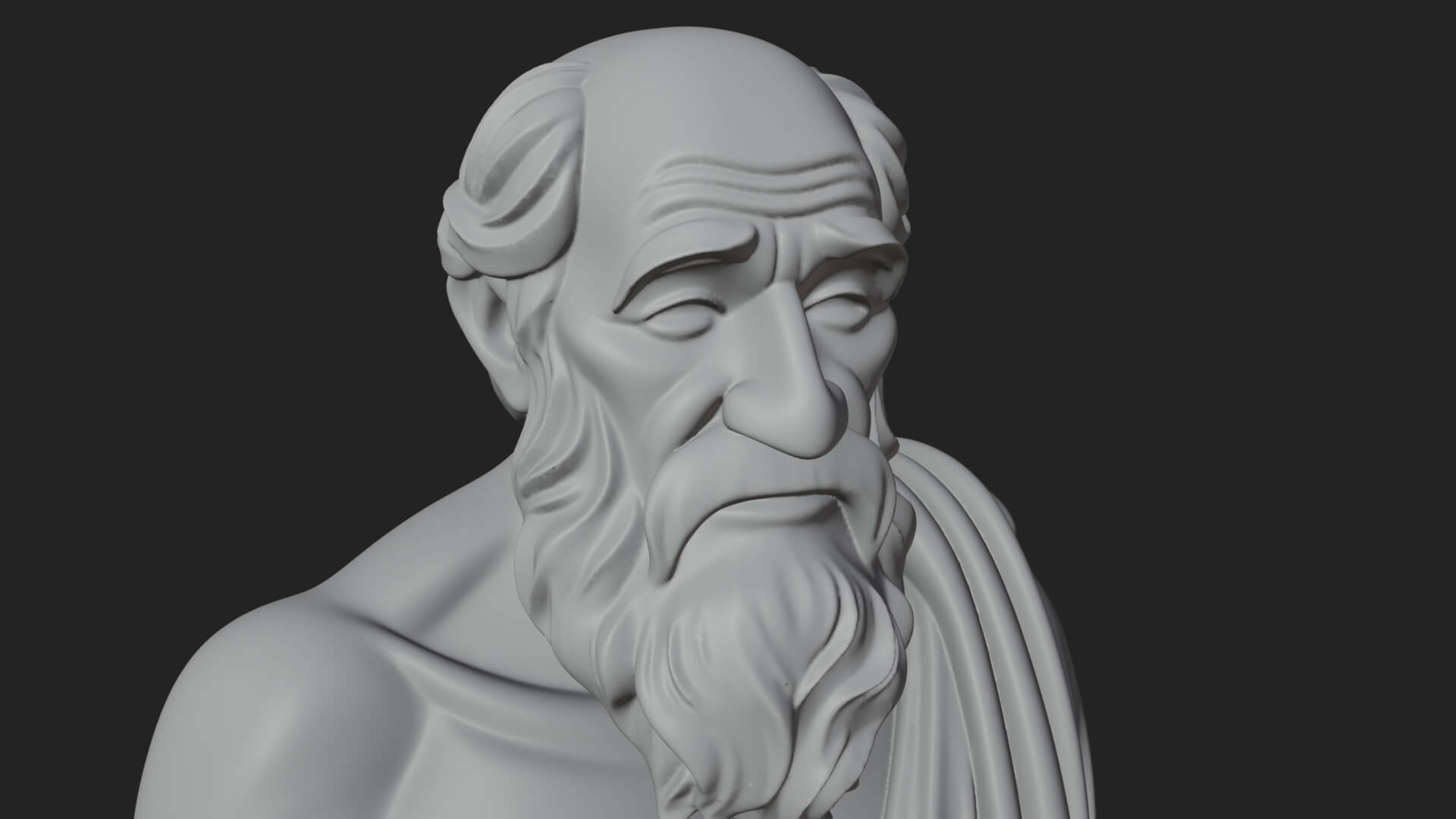 Walking Greek Philosopher Statue Design 5 3D Print Model 3D Model