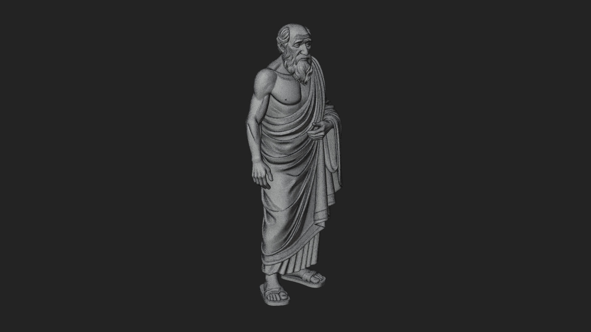 Walking Greek Philosopher Statue Design 5 3D Print Model 3D Model