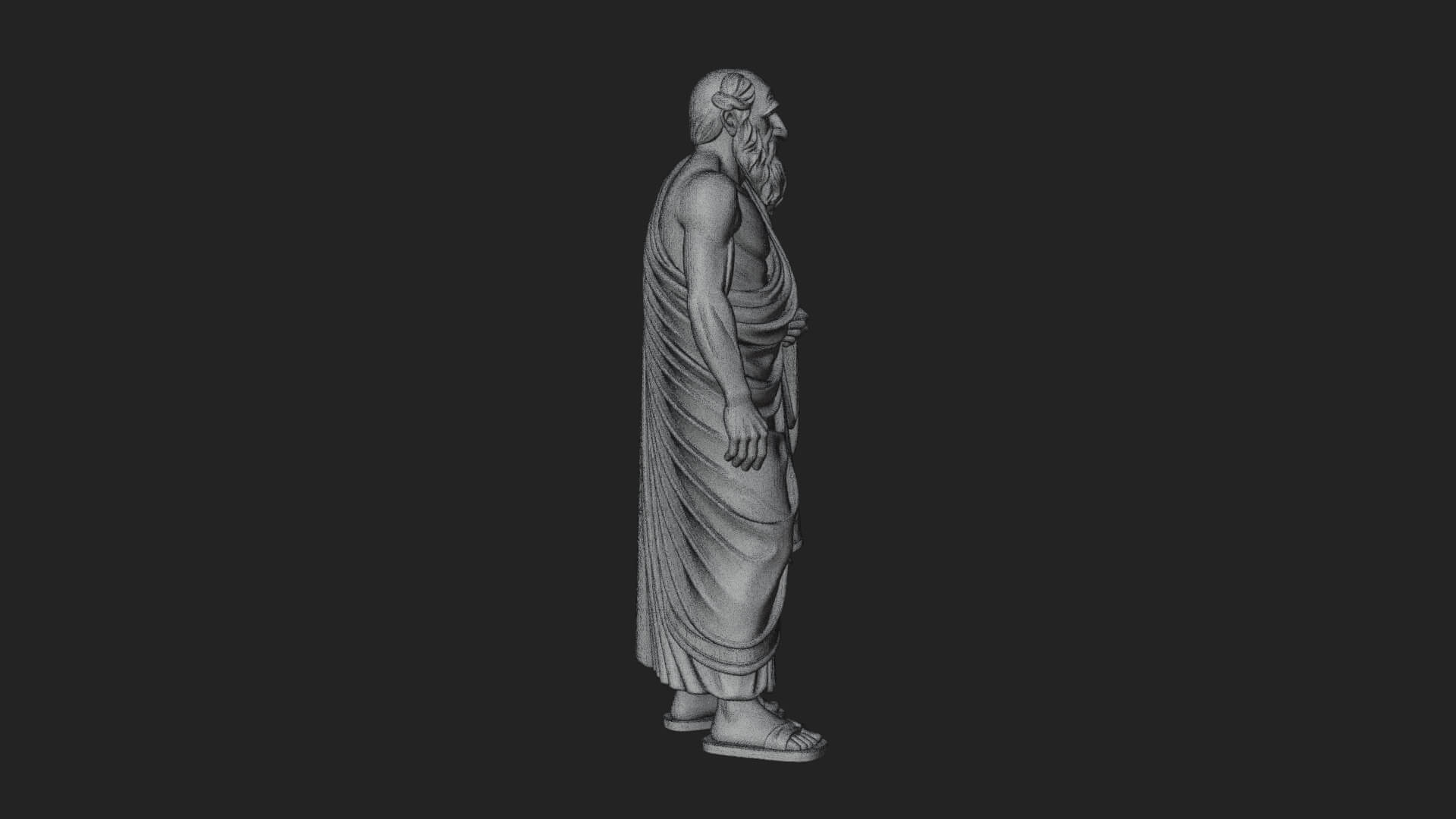 Walking Greek Philosopher Statue Design 5 3D Print Model 3D Model
