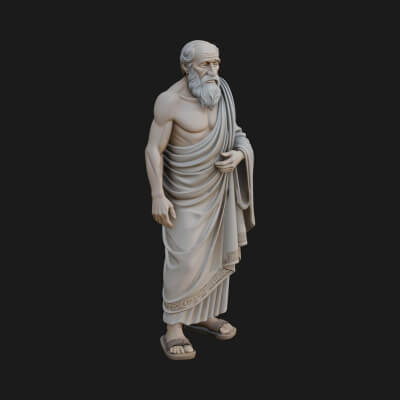 Walking Greek Philosopher Statue Design 5 3D Print Model