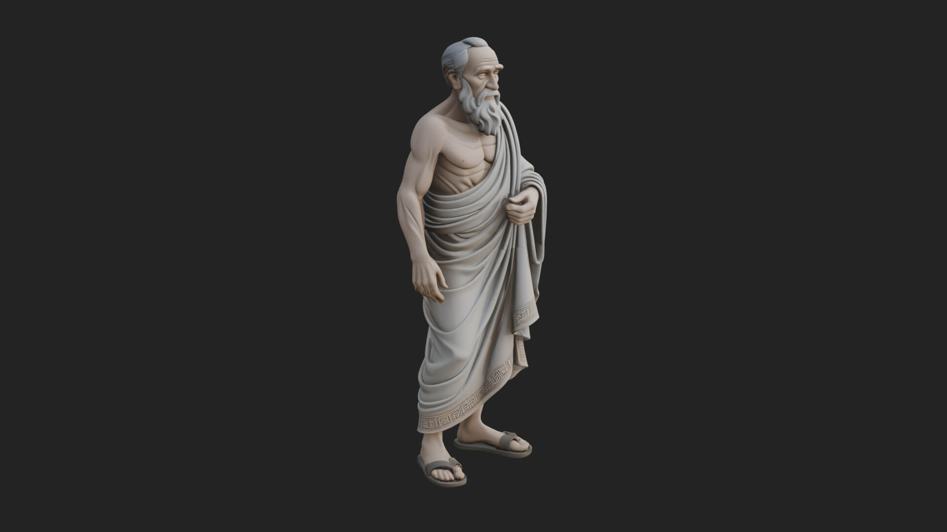 Walking Greek Philosopher Statue Design 6 3D Print Model 3D Model