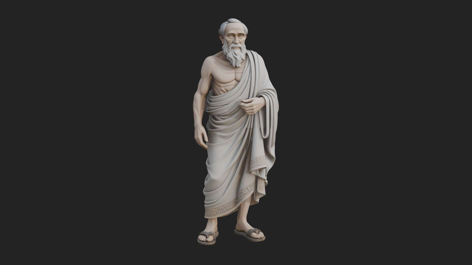 Walking Greek Philosopher Statue Design 6 3D Print Model 3D Model