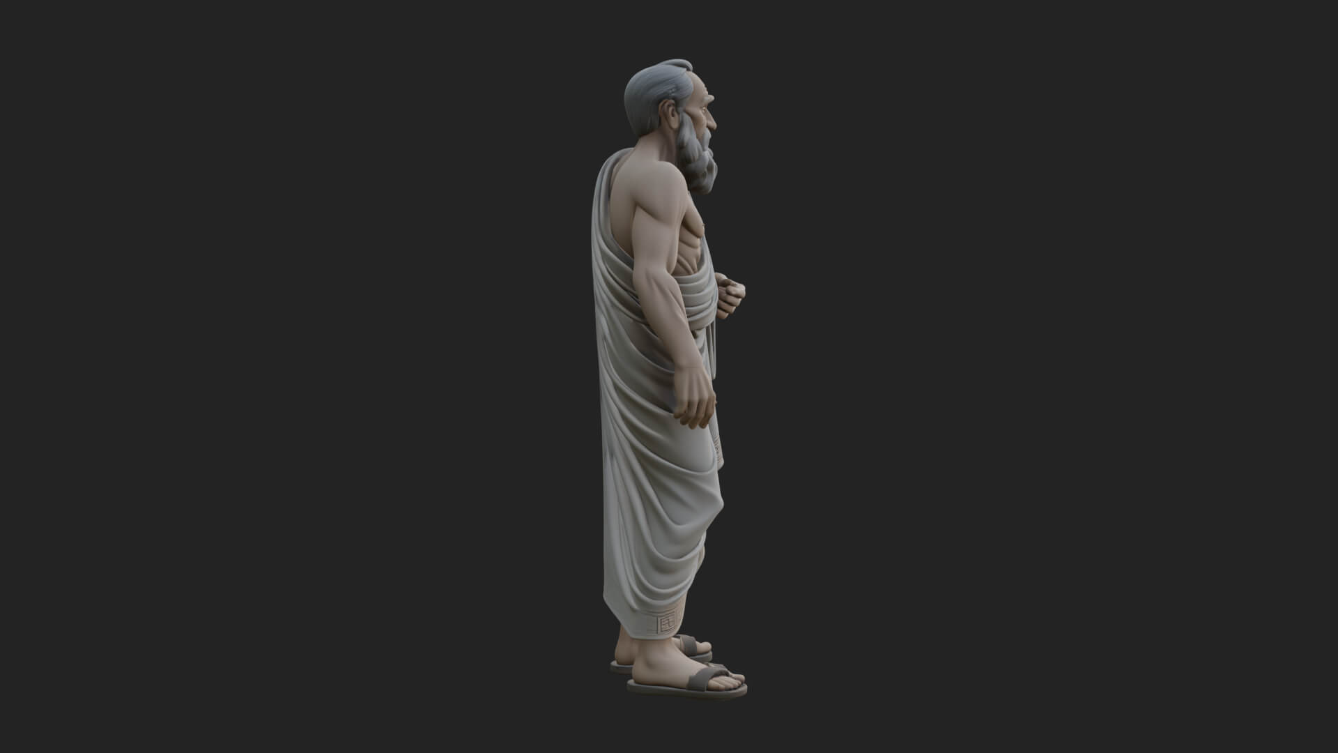 Walking Greek Philosopher Statue Design 6 3D Print Model 3D Model
