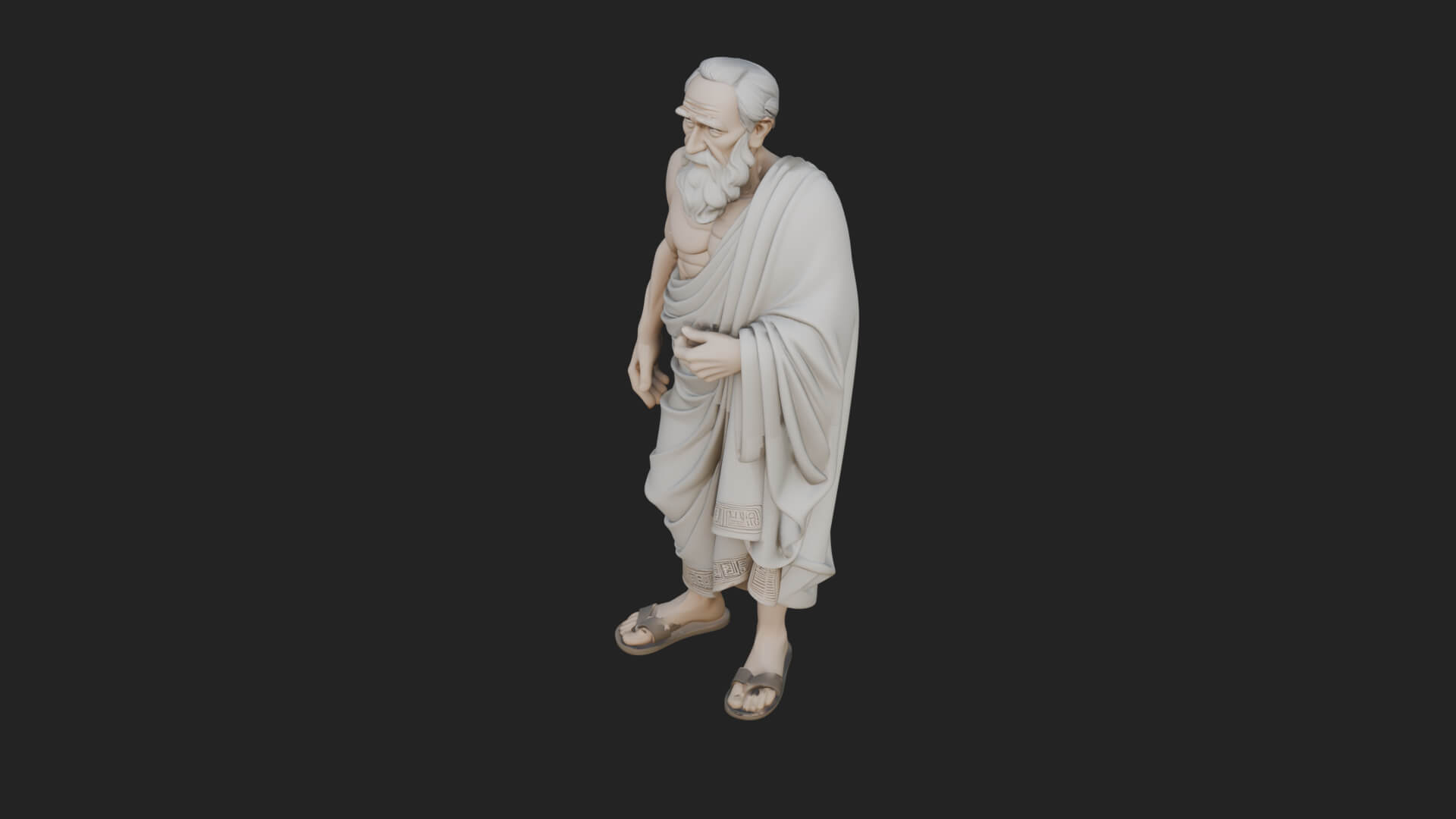 Walking Greek Philosopher Statue Design 6 3D Print Model 3D Model