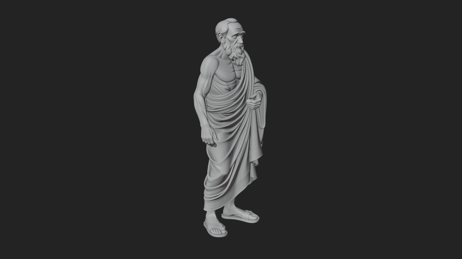 Walking Greek Philosopher Statue Design 6 3D Print Model 3D Model