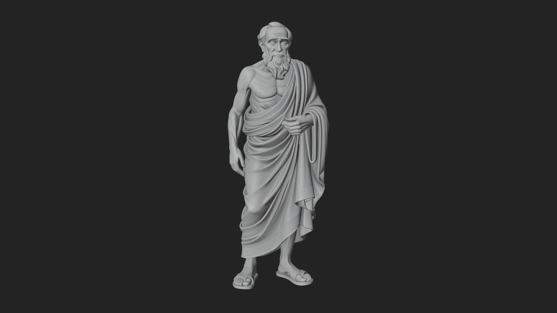 Walking Greek Philosopher Statue Design 6 3D Print Model 3D Model