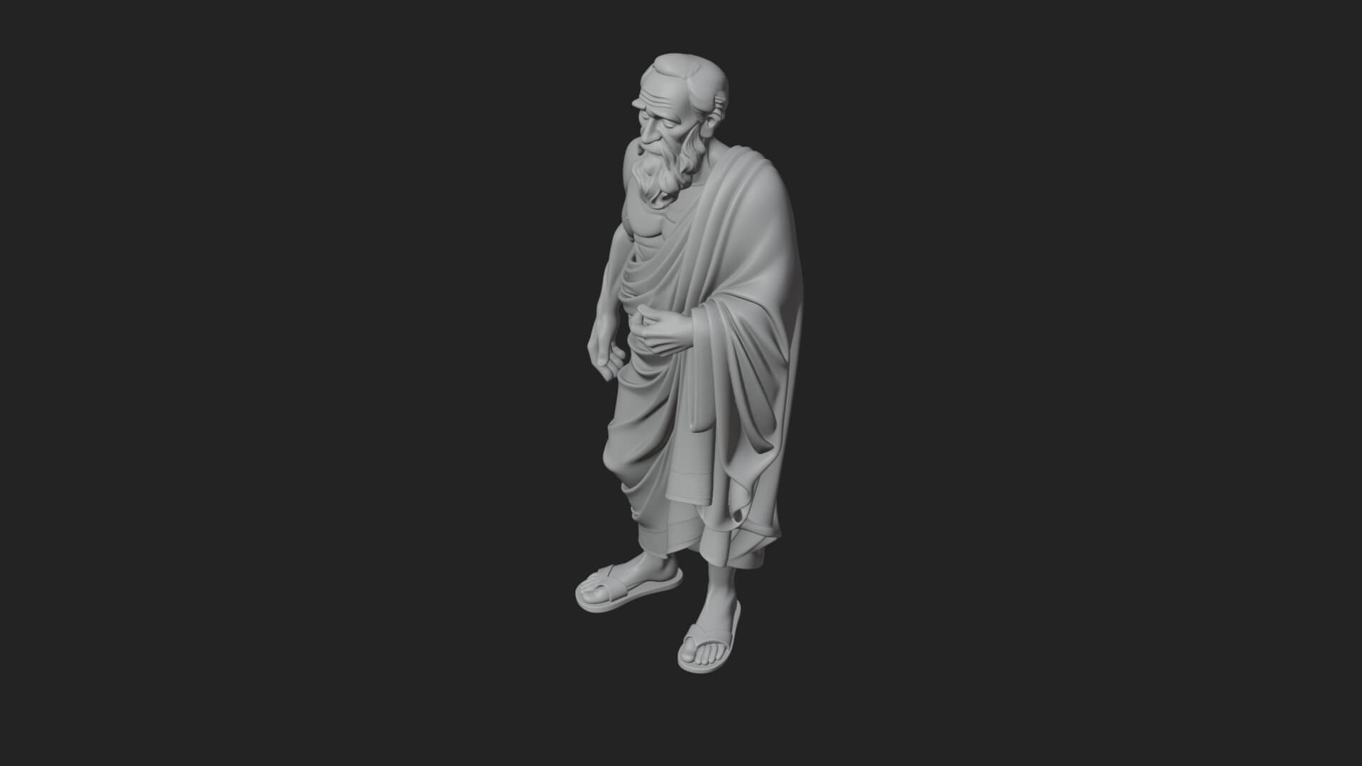 Walking Greek Philosopher Statue Design 6 3D Print Model 3D Model