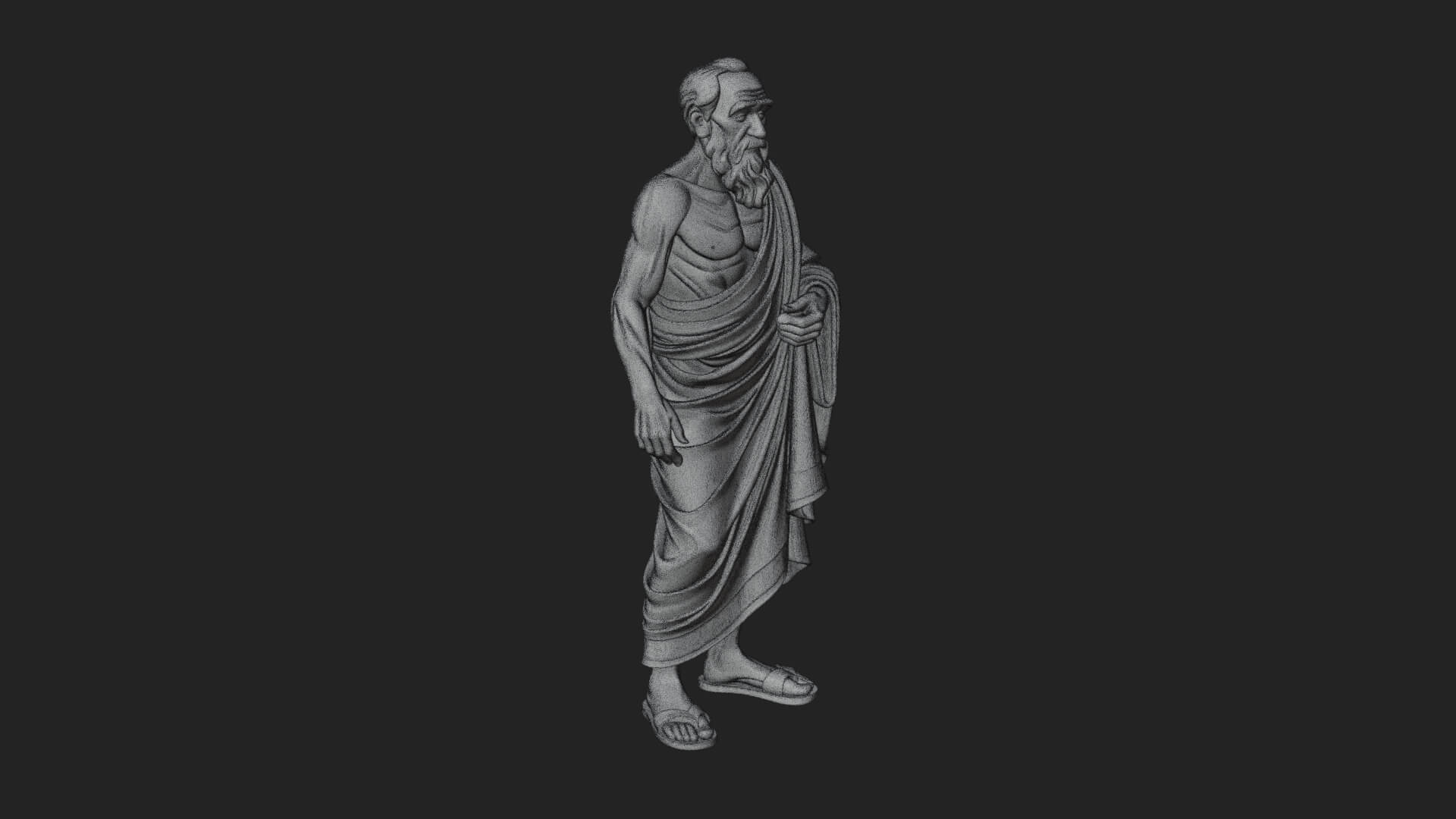 Walking Greek Philosopher Statue Design 6 3D Print Model 3D Model