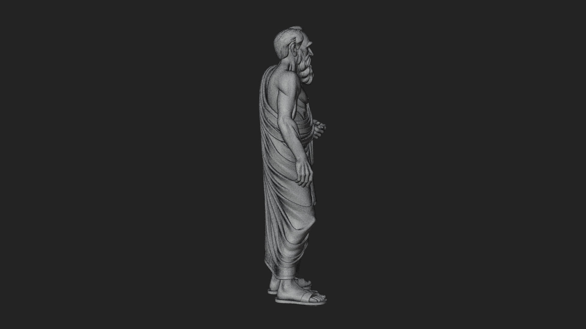 Walking Greek Philosopher Statue Design 6 3D Print Model 3D Model