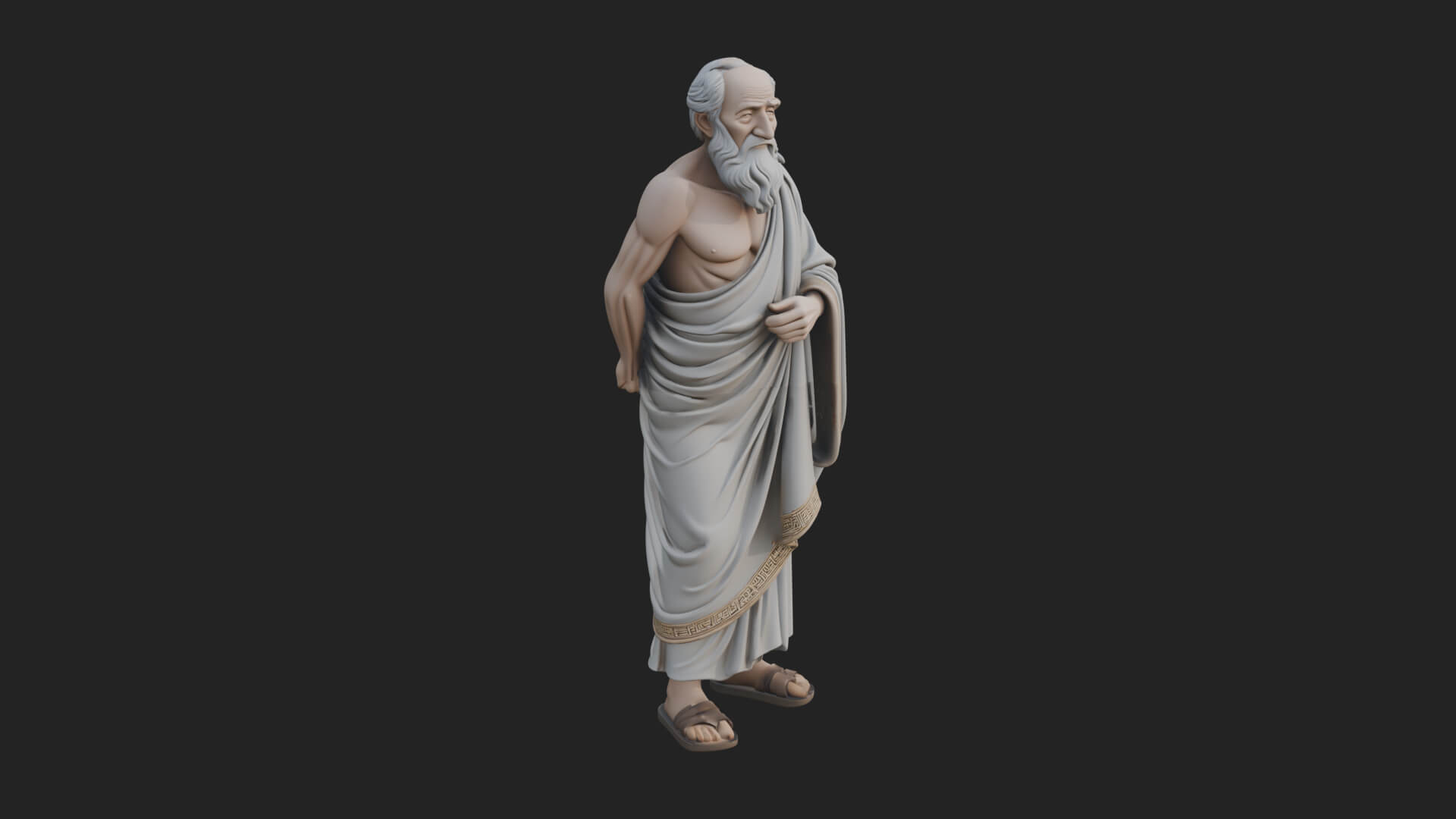 Walking Greek Philosopher Statue Design 7 3D Print Model 3D Model