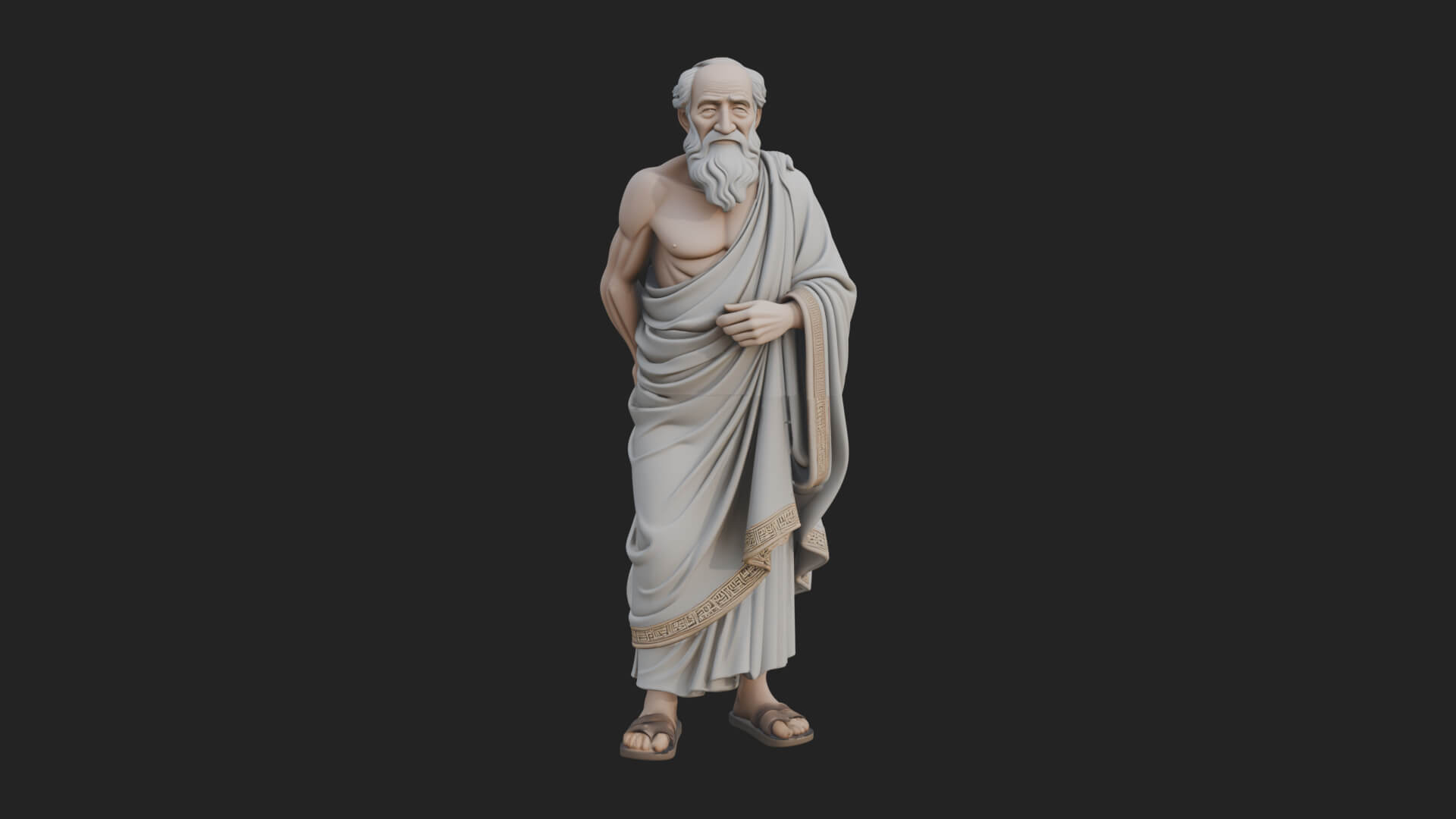 Walking Greek Philosopher Statue Design 7 3D Print Model 3D Model