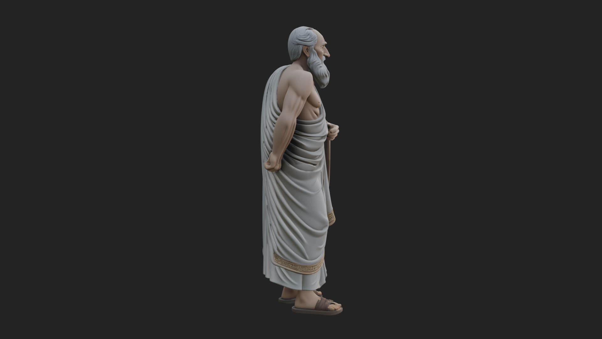 Walking Greek Philosopher Statue Design 7 3D Print Model 3D Model