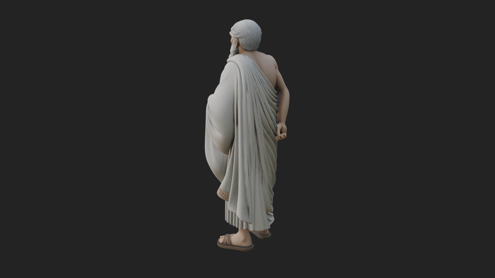 Walking Greek Philosopher Statue Design 7 3D Print Model 3D Model