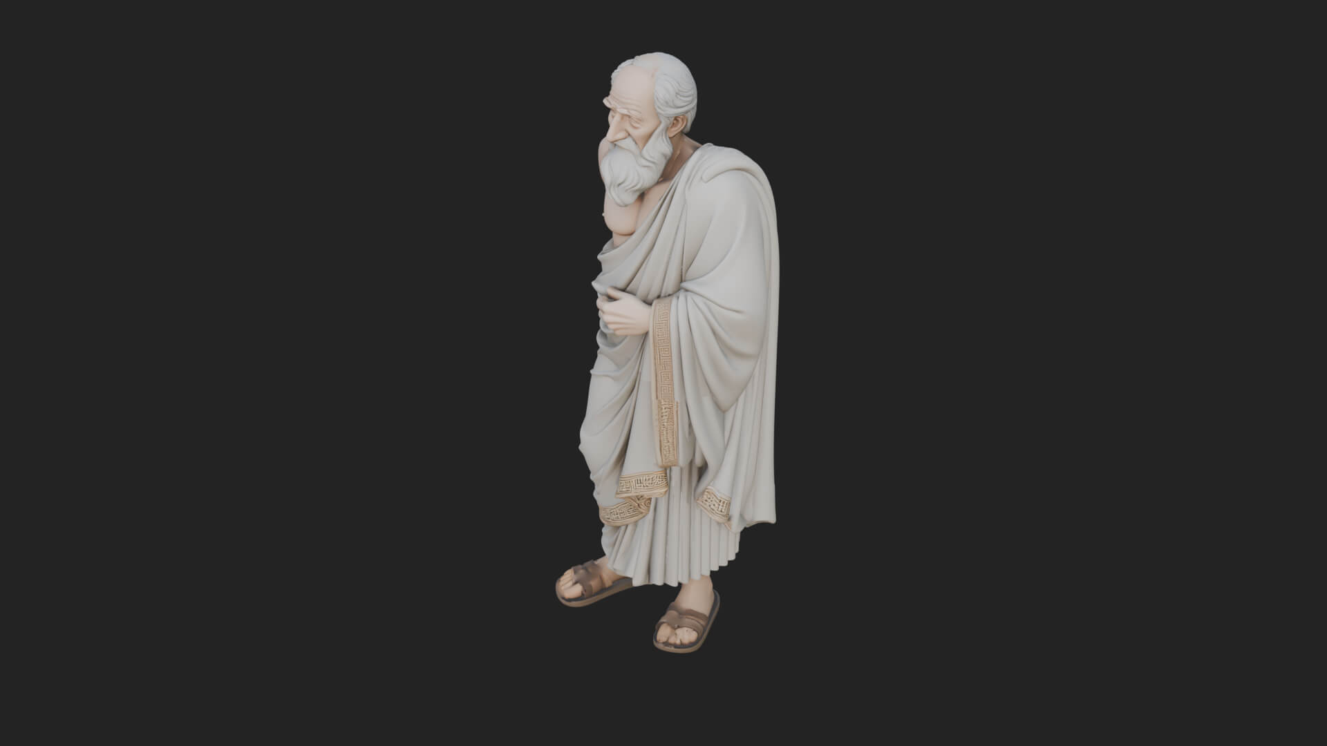 Walking Greek Philosopher Statue Design 7 3D Print Model 3D Model